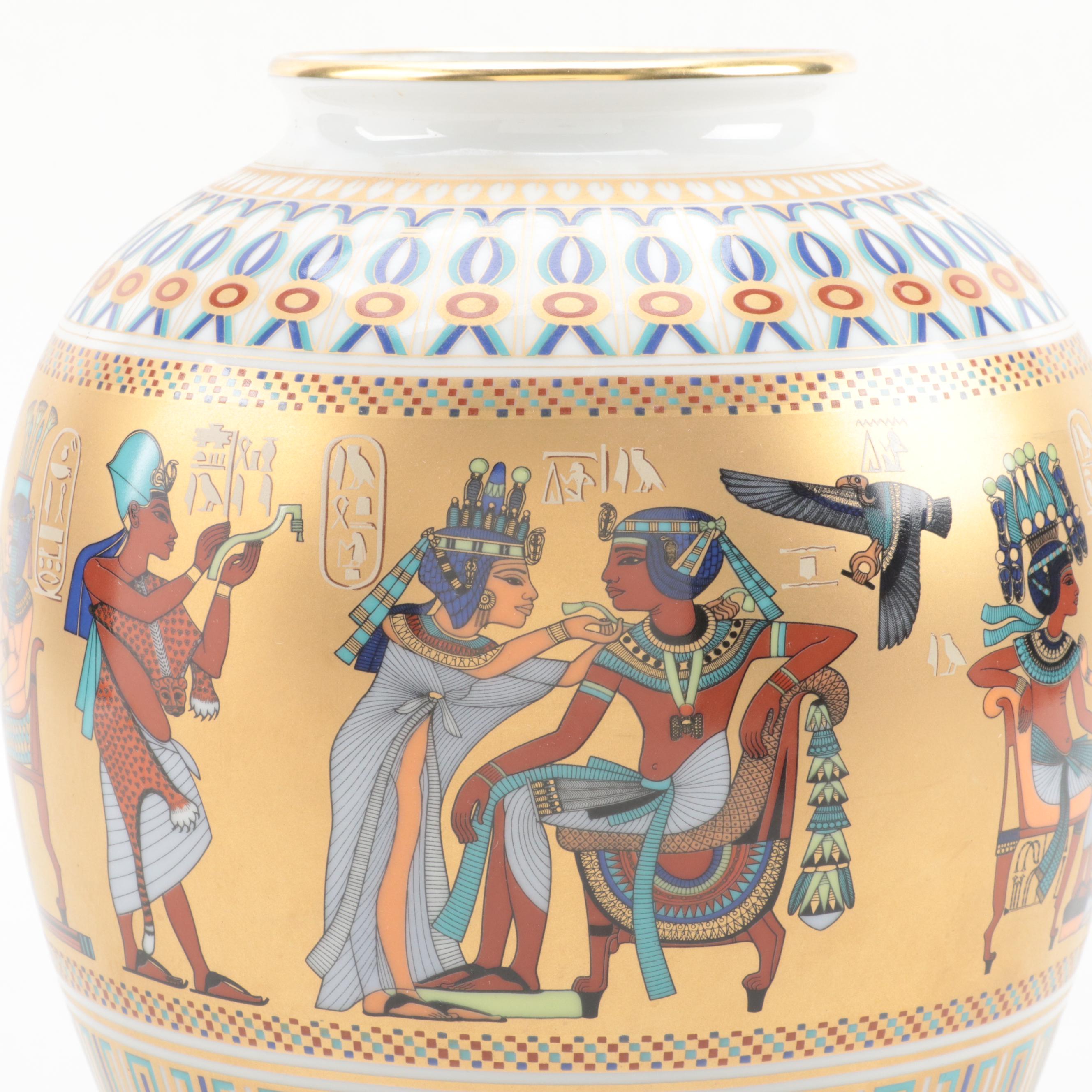 Kaiser Porcelain "Scenes from the Tomb of Tutankhamun" Vase