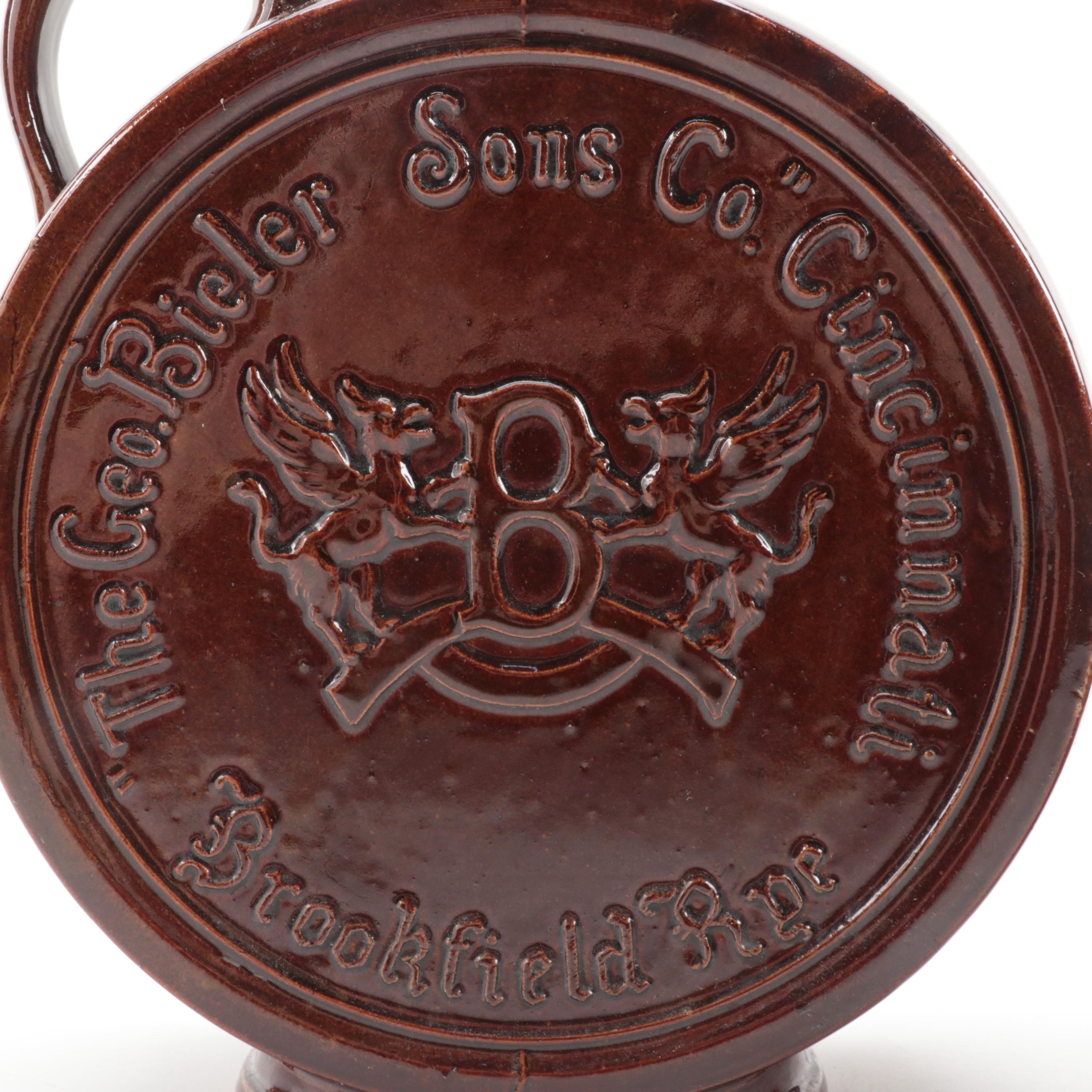 The George Bieler Sons Co. Stoneware Whiskey Jug with Haeger Pottery Bowl