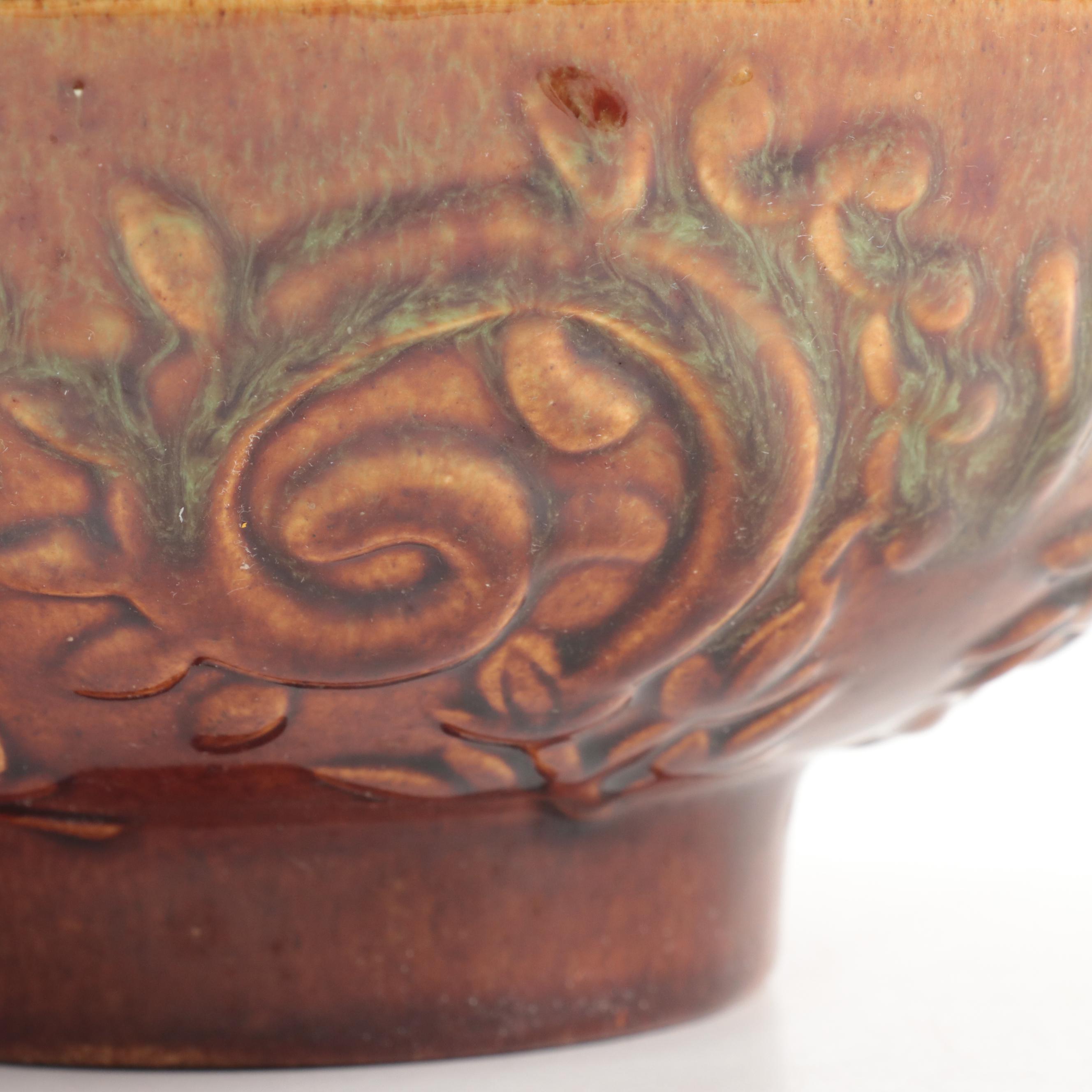 The George Bieler Sons Co. Stoneware Whiskey Jug with Haeger Pottery Bowl