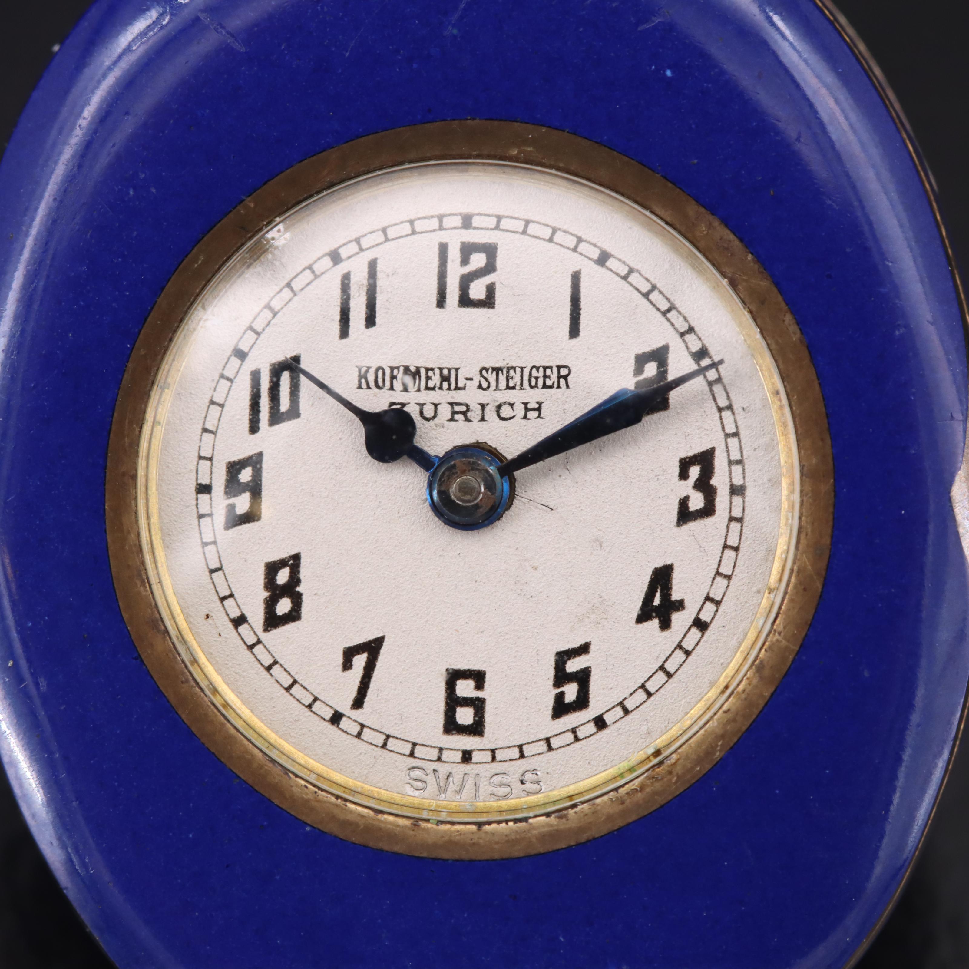 Art Deco Sterling and Enamel Pendant Watch