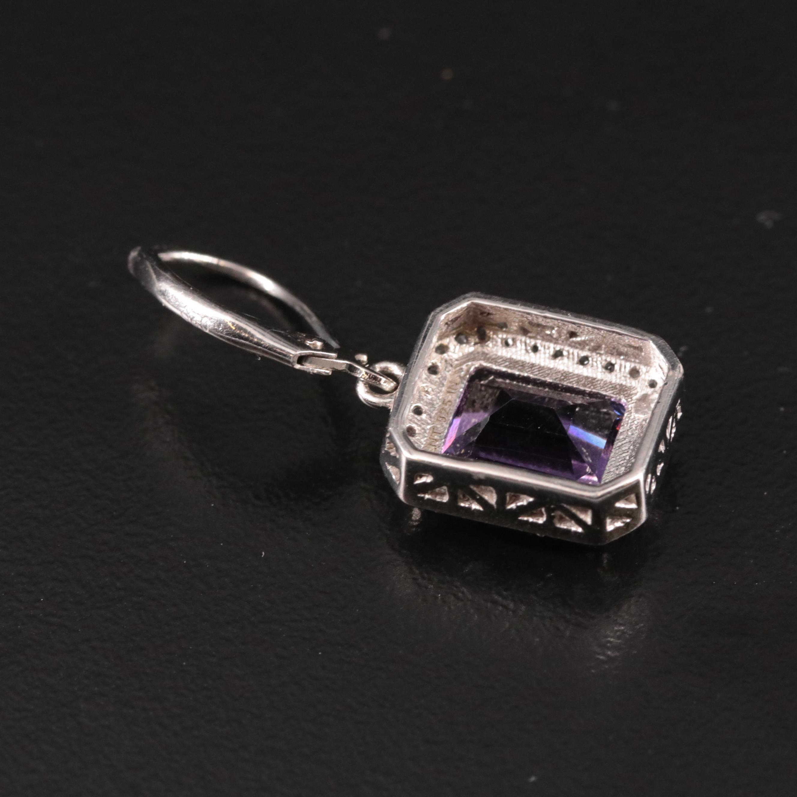 Sterling Amethyst and Topaz Halo Earrings