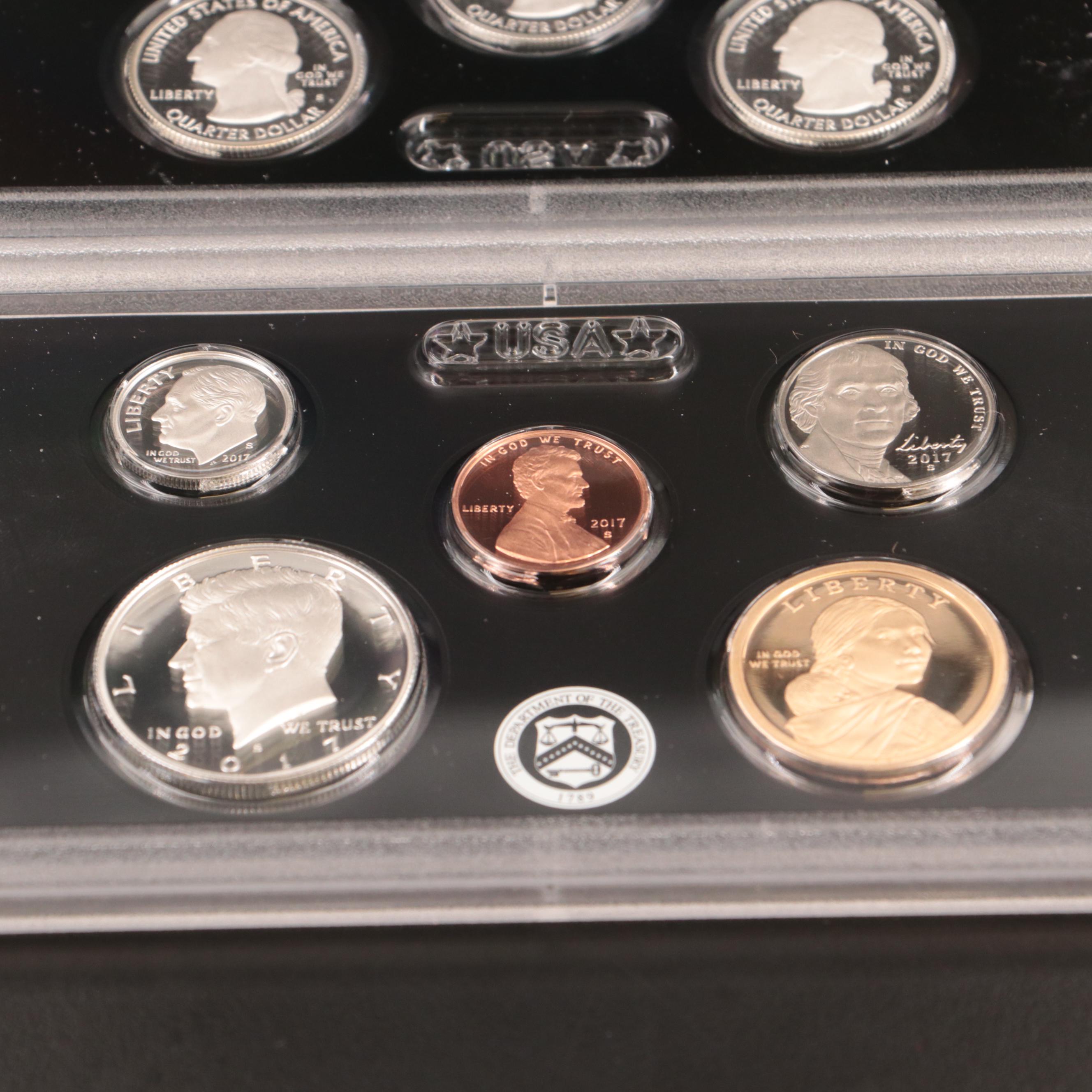 Two U.S. Mint Silver Proof Sets, 2017 and 2019