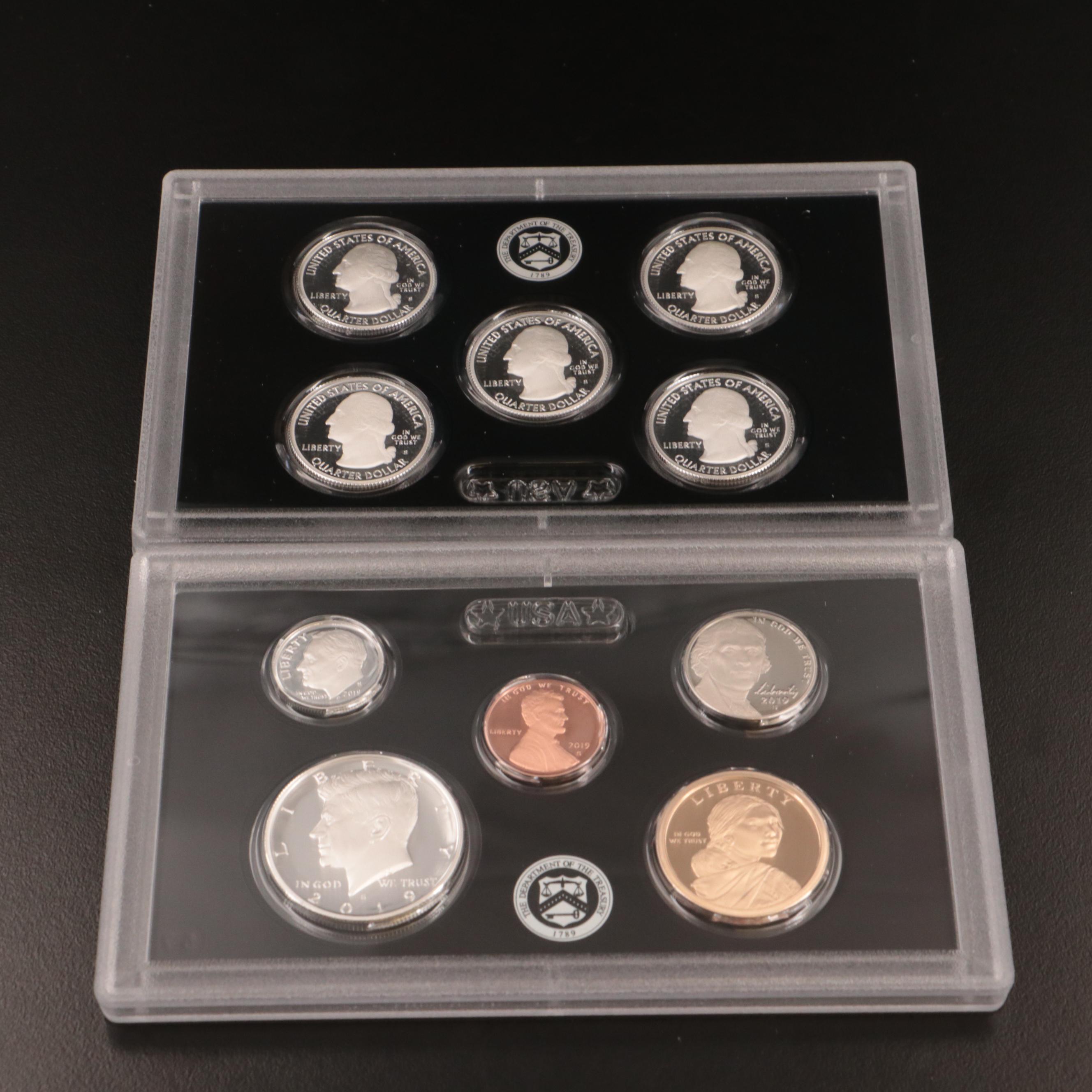 Two U.S. Mint Silver Proof Sets, 2017 and 2019
