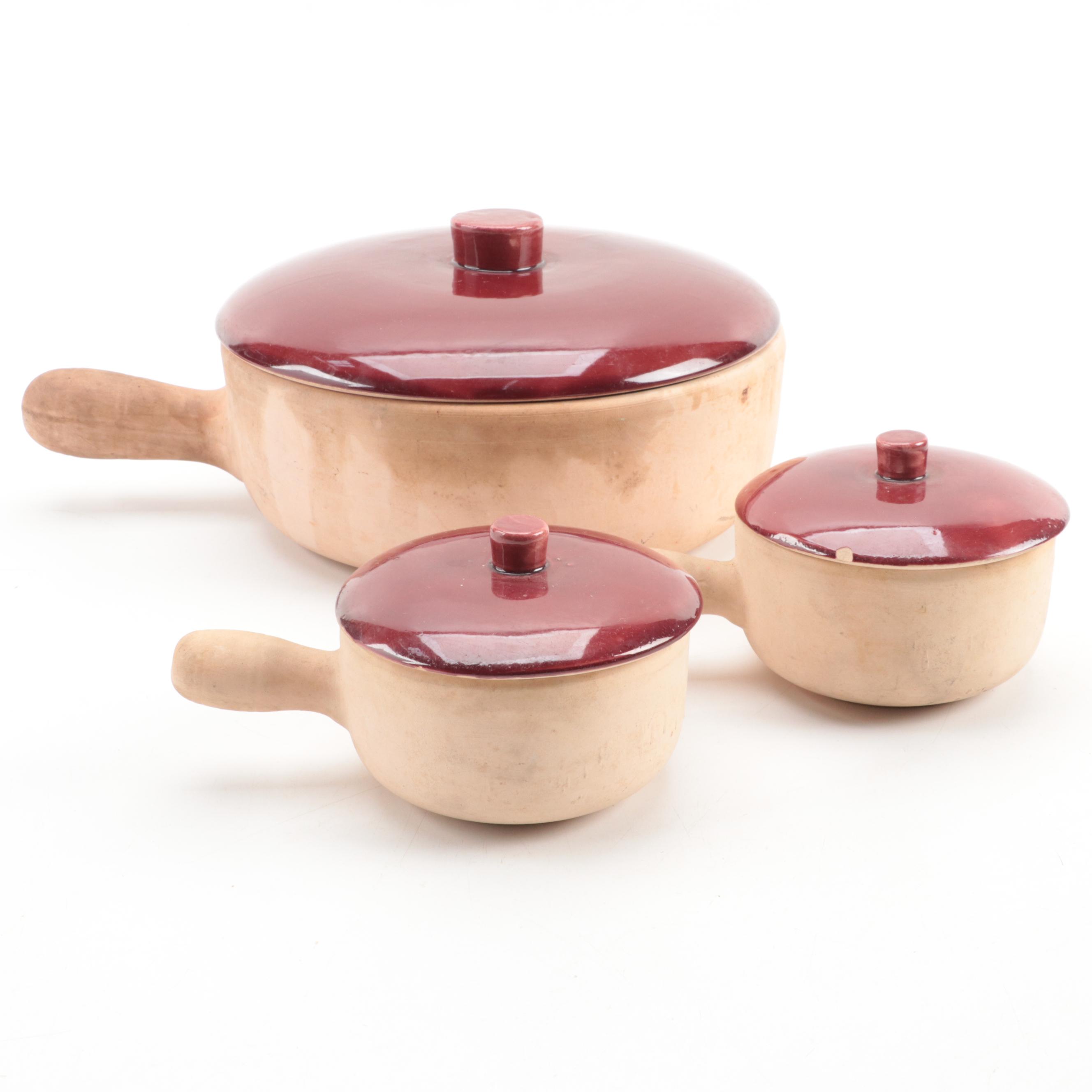 Italian Solaro Ware Soup Bowls with Rooster Figurines and Vases