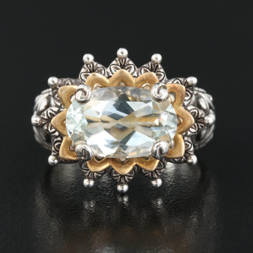 Barbara Bixby Sterling Prasiolite Ring with 18K Accents