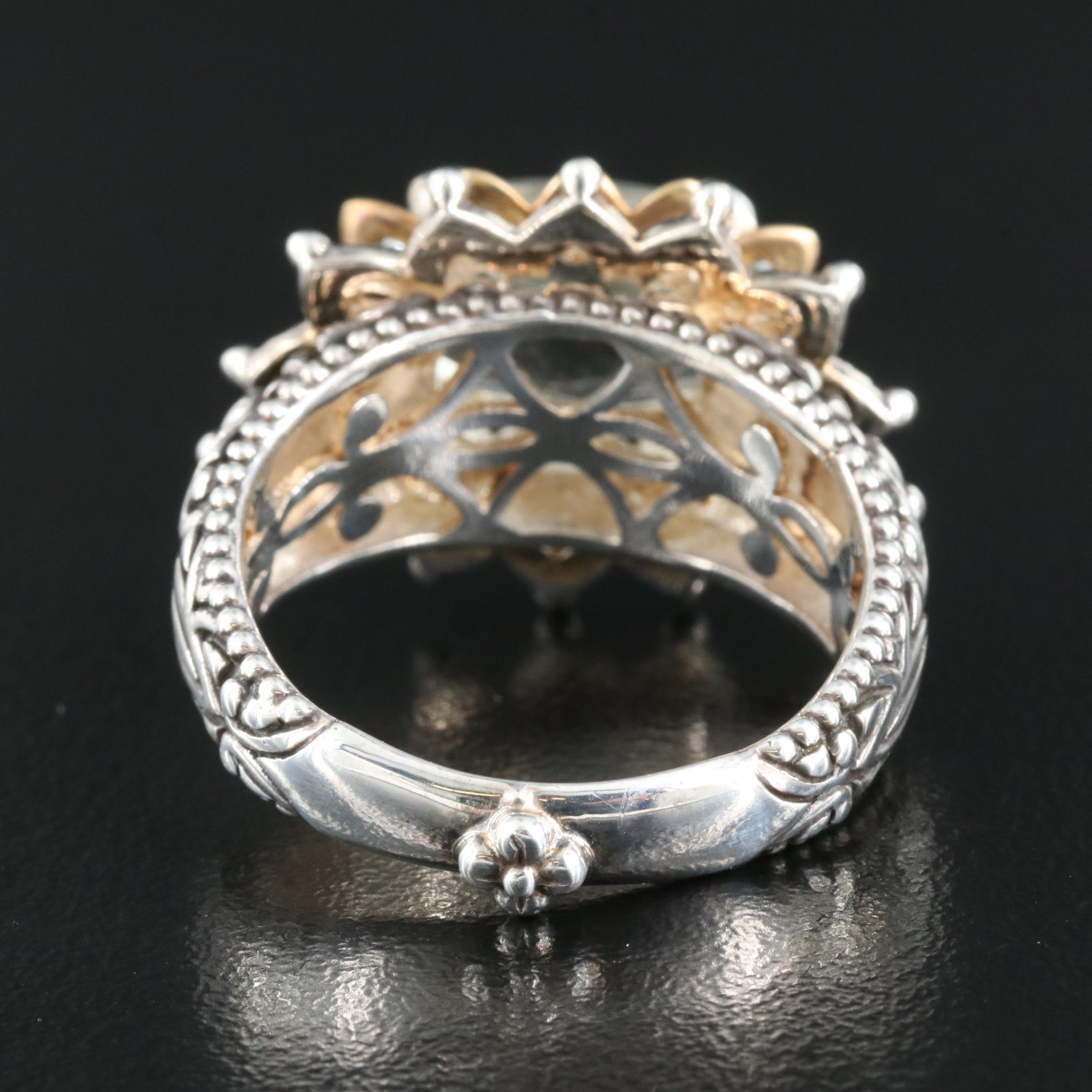 Barbara Bixby Sterling Prasiolite Ring with 18K Accents