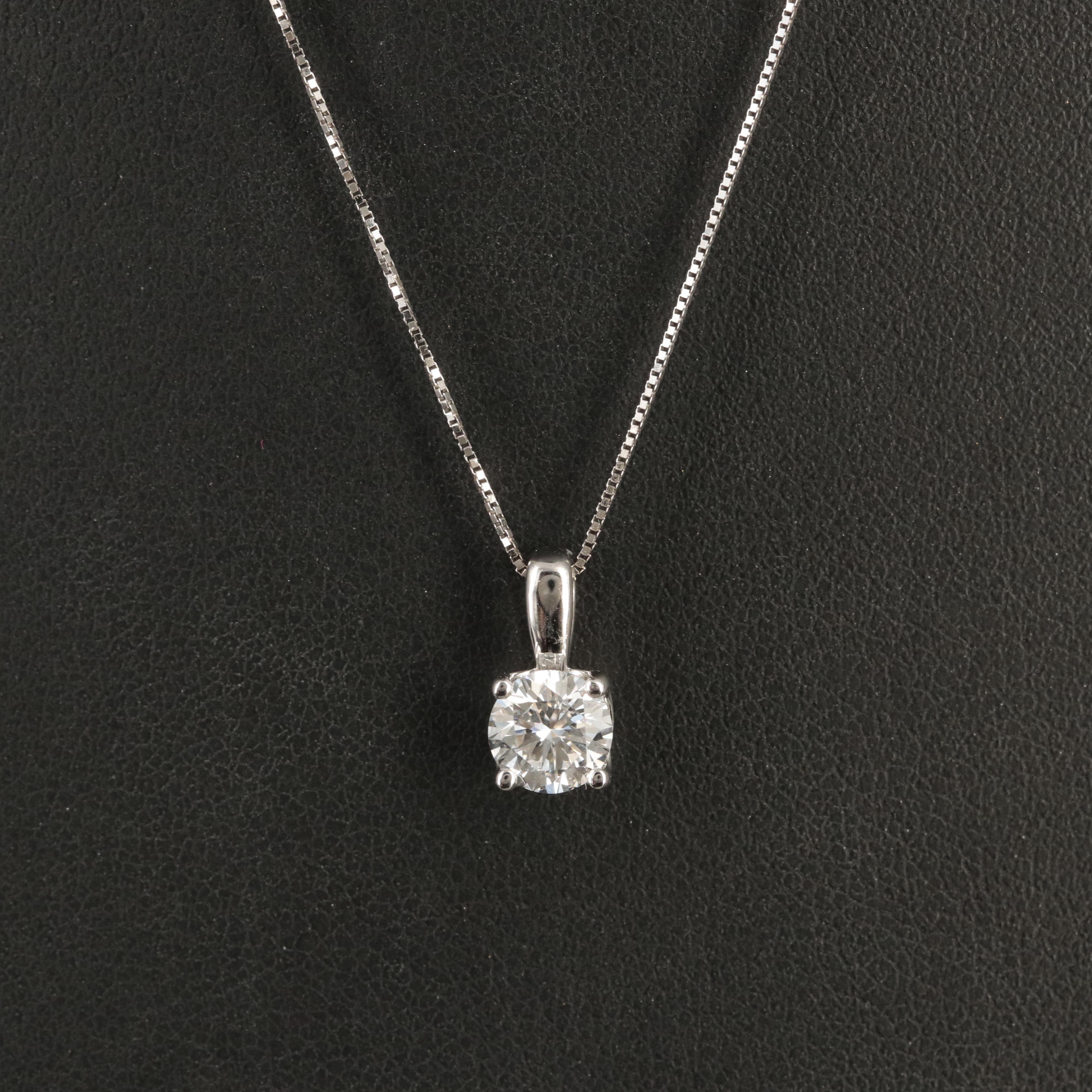 14K 0.75 CT Lab Grown Diamond Pendant Necklace with IGI Report