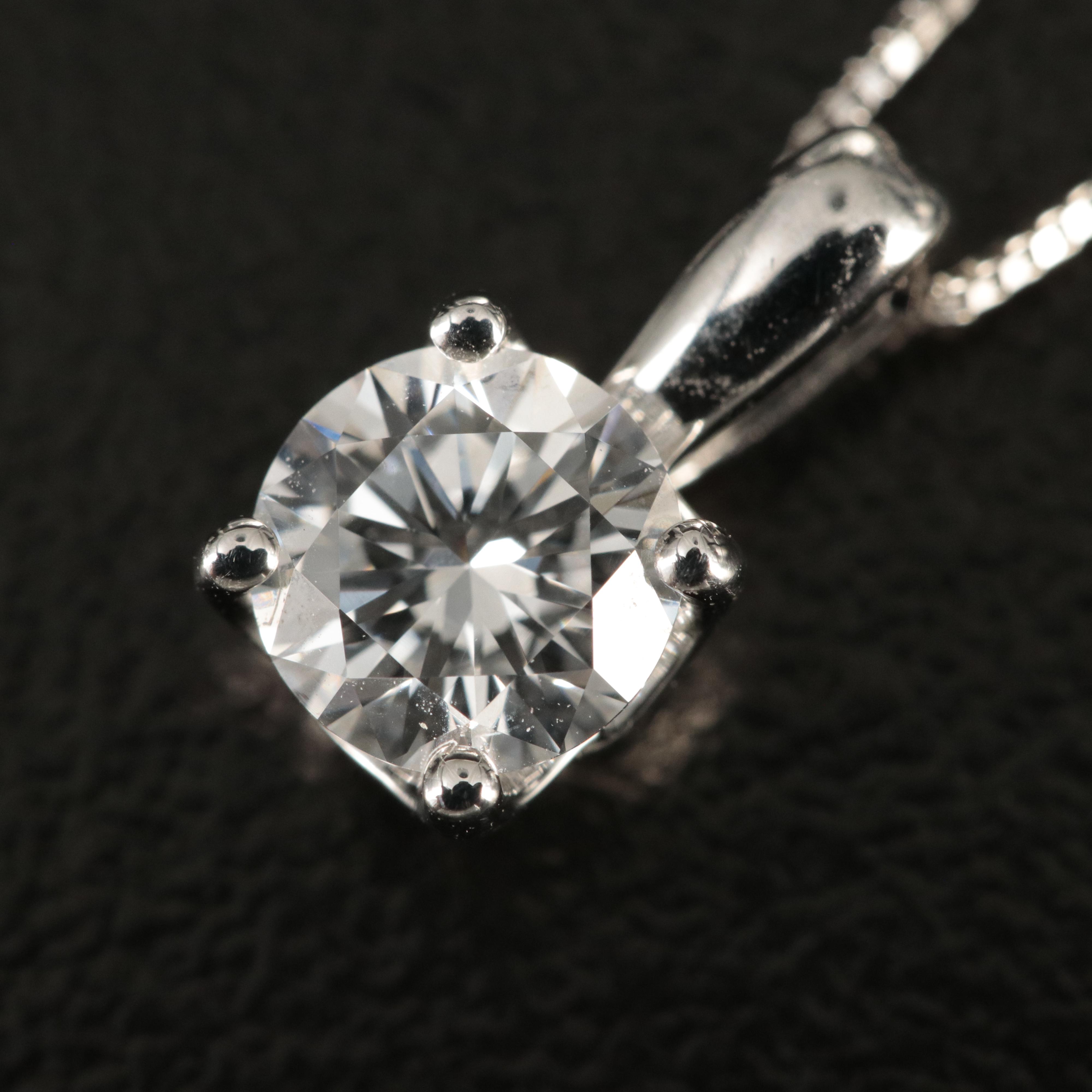 14K 0.75 CT Lab Grown Diamond Pendant Necklace with IGI Report