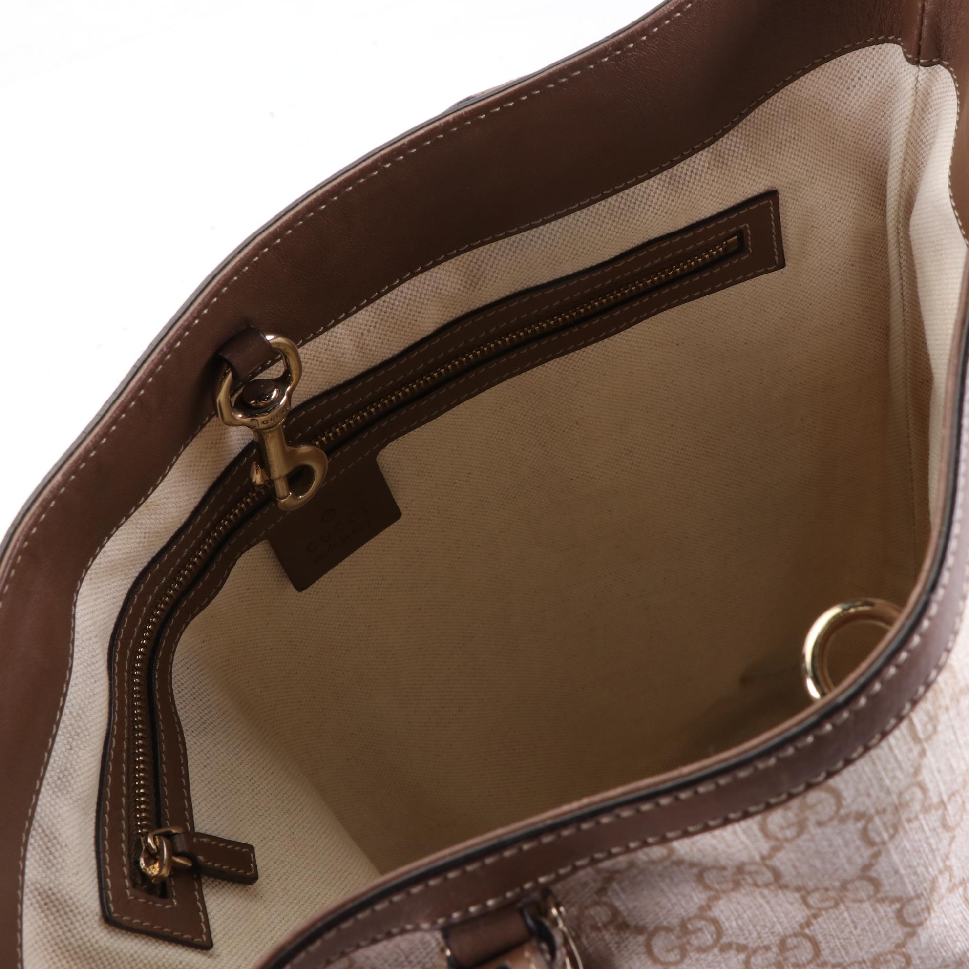 Gucci GG Supreme Canvas and Leather Shoulder Bag