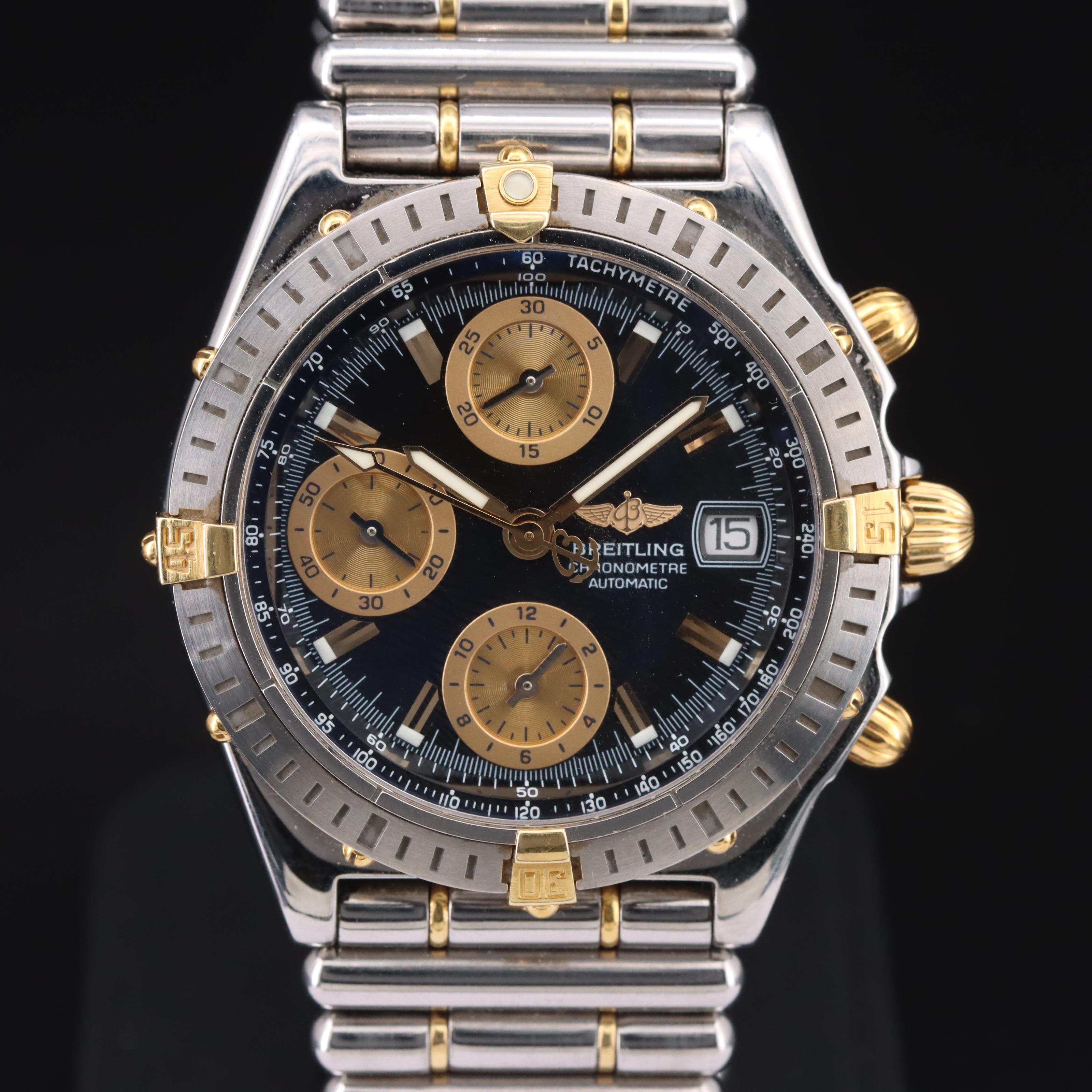18K and Stainless Steel Breitling Chronomat Chronograph Watch