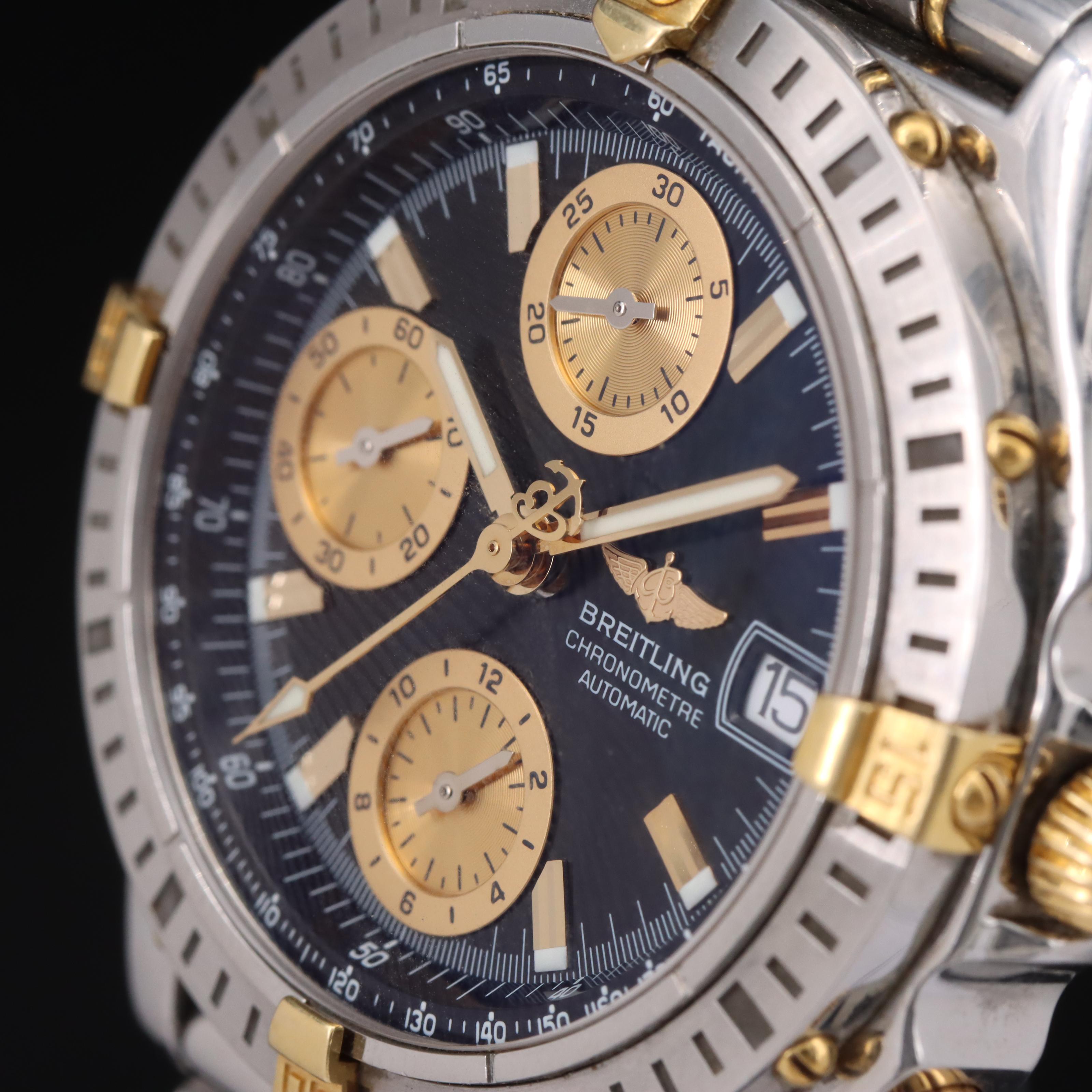 18K and Stainless Steel Breitling Chronomat Chronograph Watch