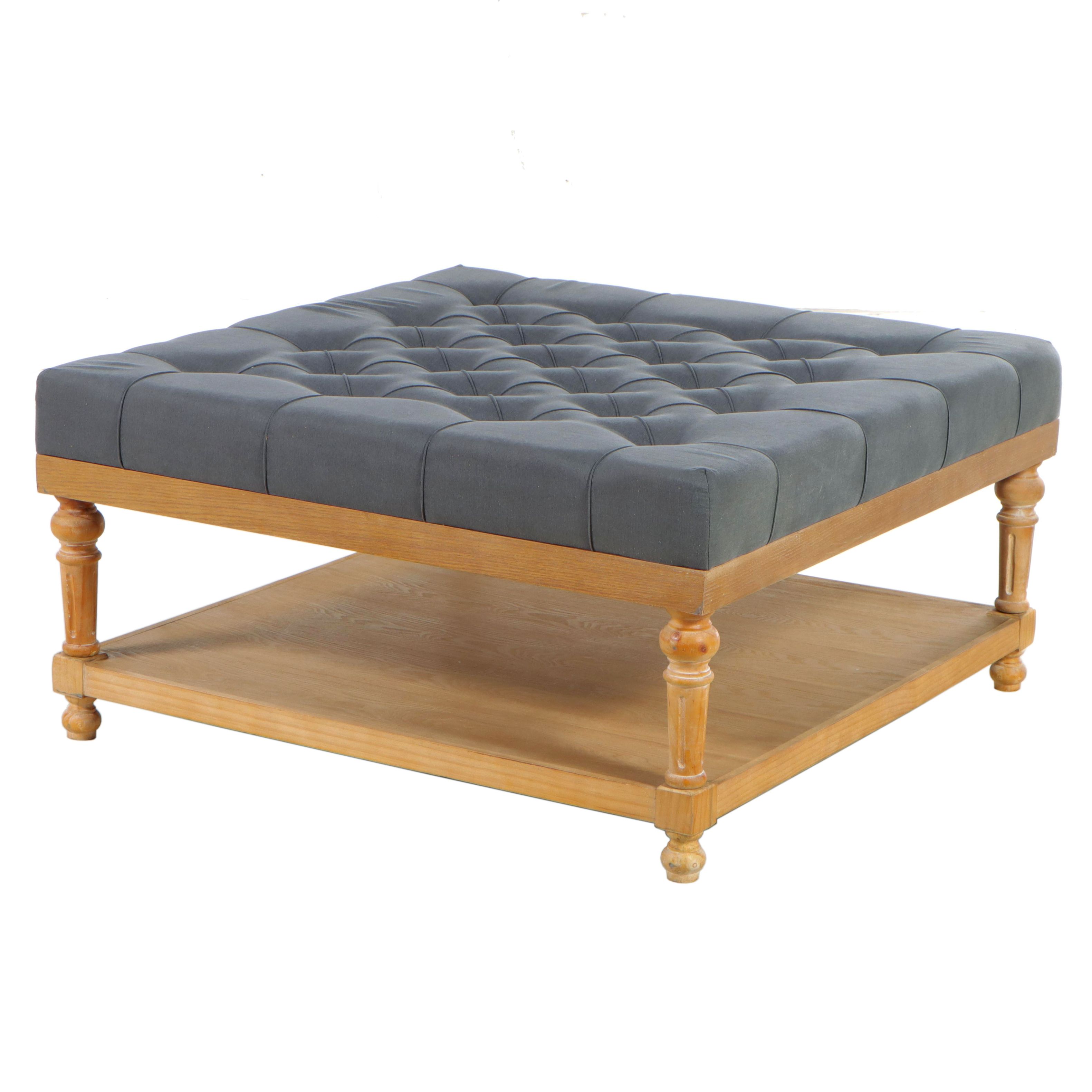 Baxton Studio "Kelly" Button-Tufted Cocktail Ottoman