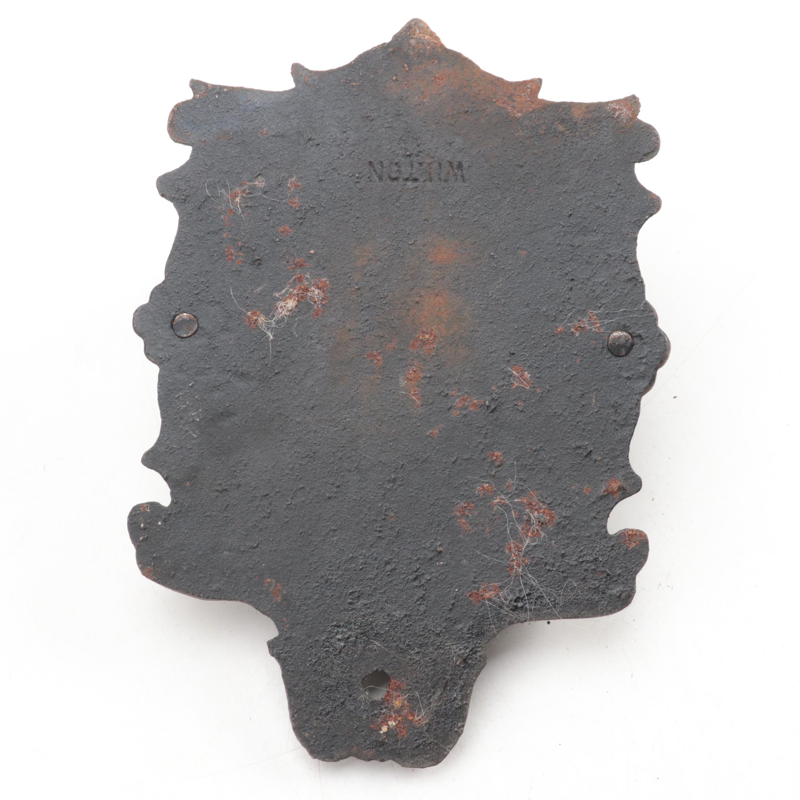 Wilton Painted Cast Iron Match Holder and Folk Art Bottle Cap Candle Holders