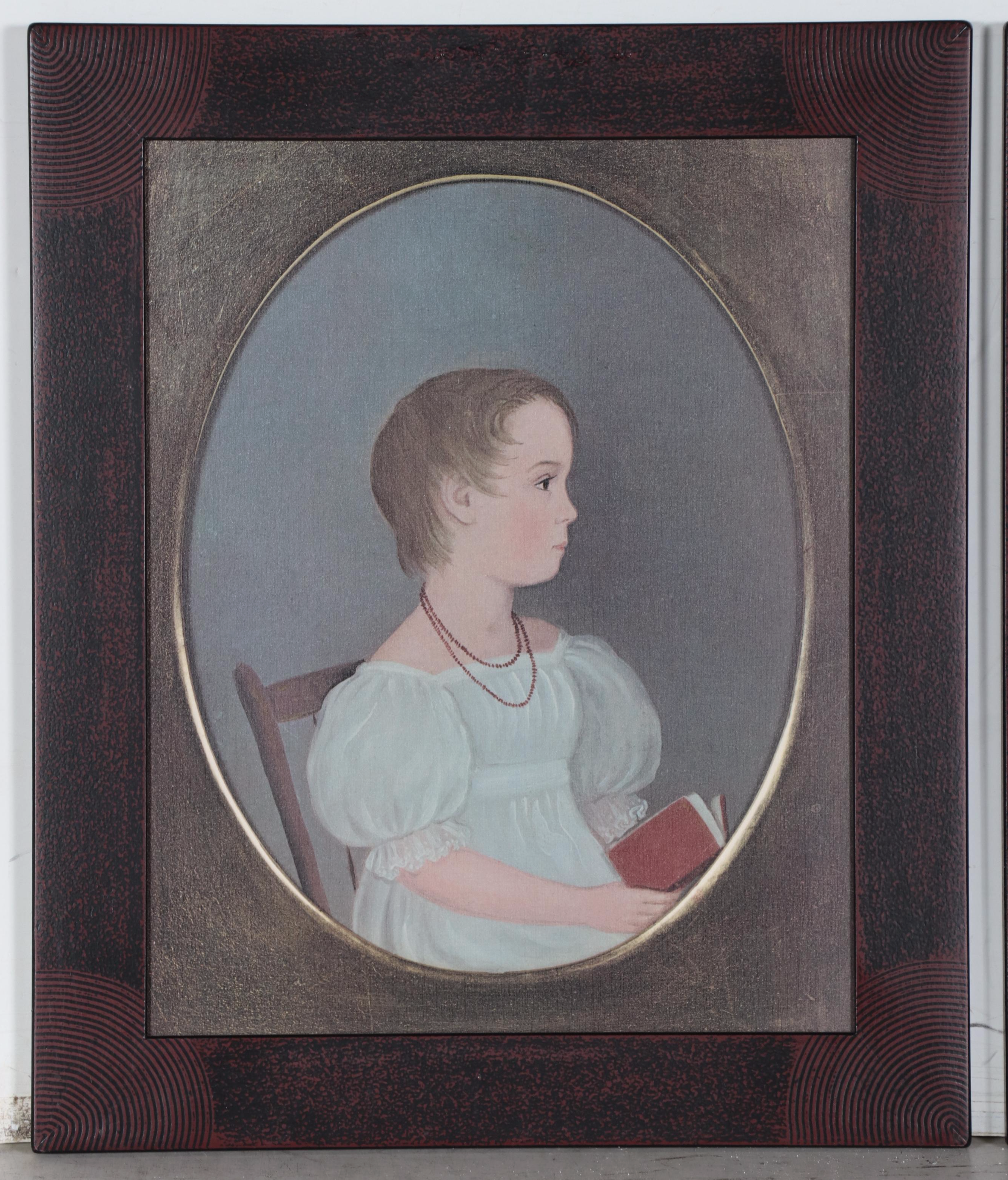 Offset Lithographs After Folk Art Portraits of Children