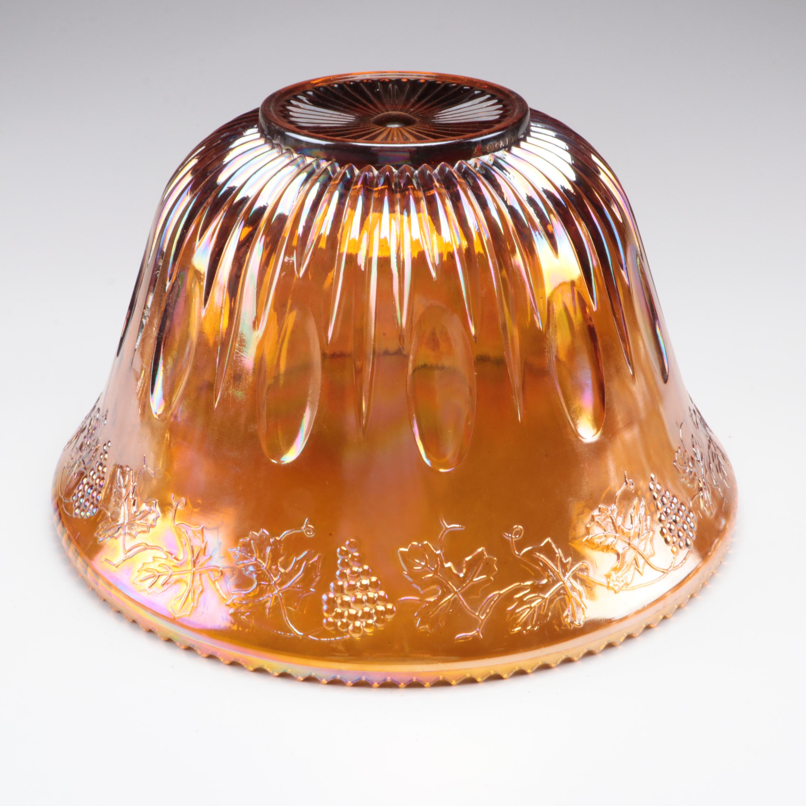 Indiana Glass "Princess Gold Carnival" Punch Bowl, Cups, Hooks and Ladle