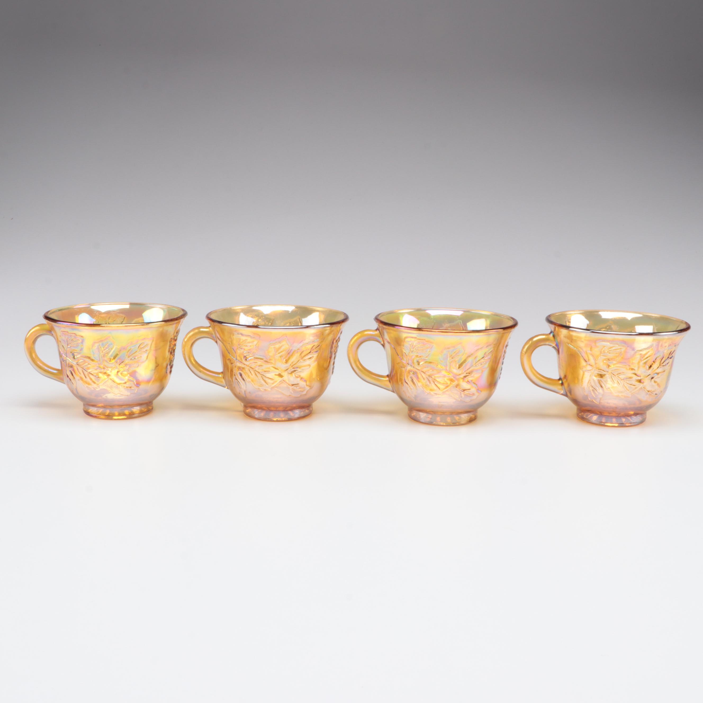 Indiana Glass "Princess Gold Carnival" Punch Bowl, Cups, Hooks and Ladle