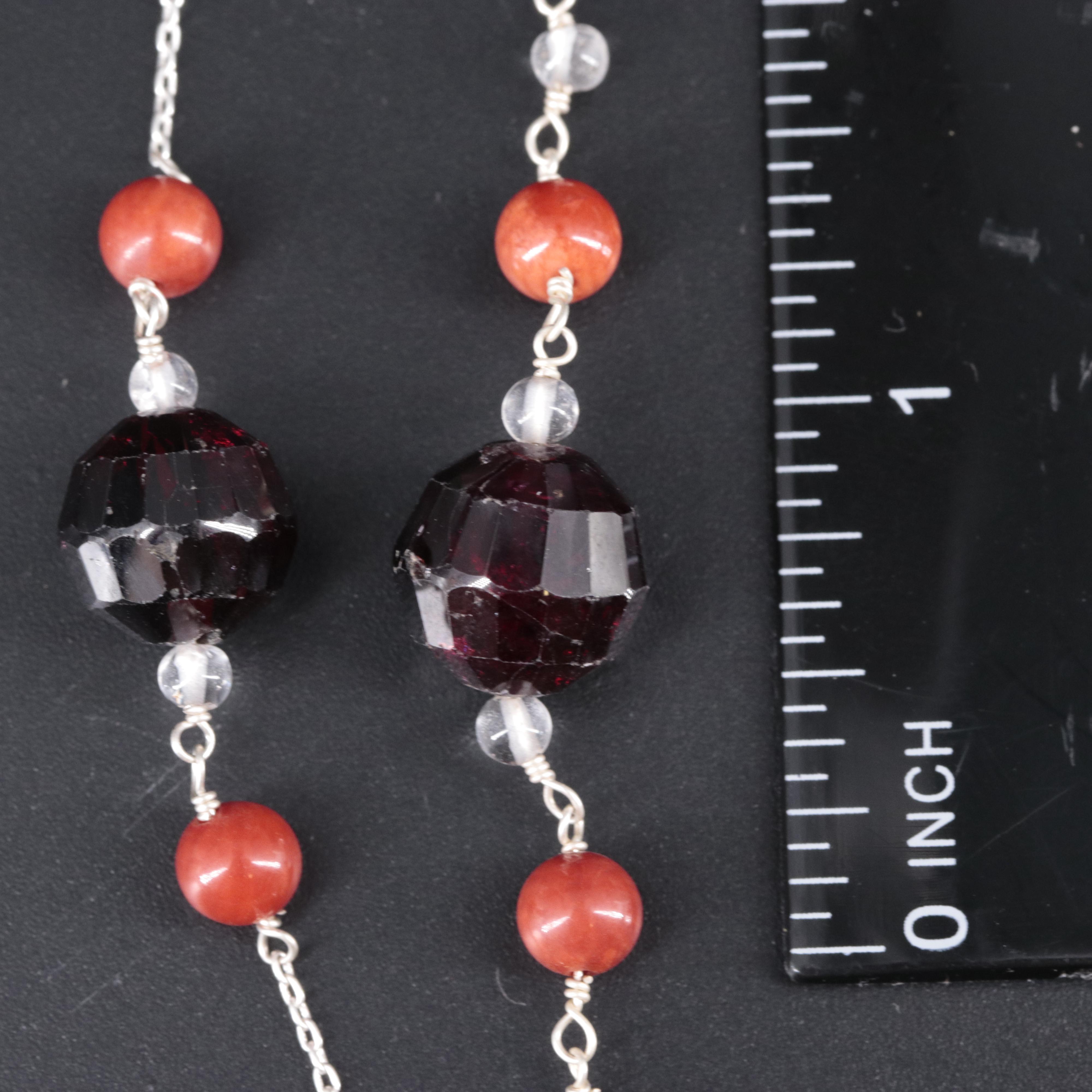 Sterling Silver Bracelet Set Featuring Gemstones