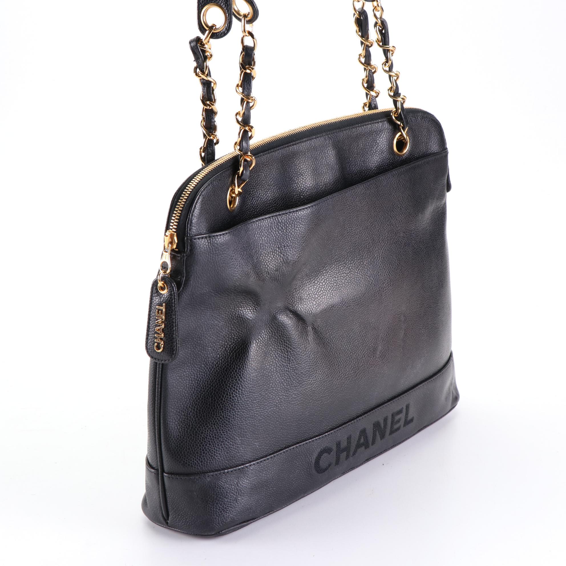 Chanel Caviar Leather Chain Strap Shoulder Bag