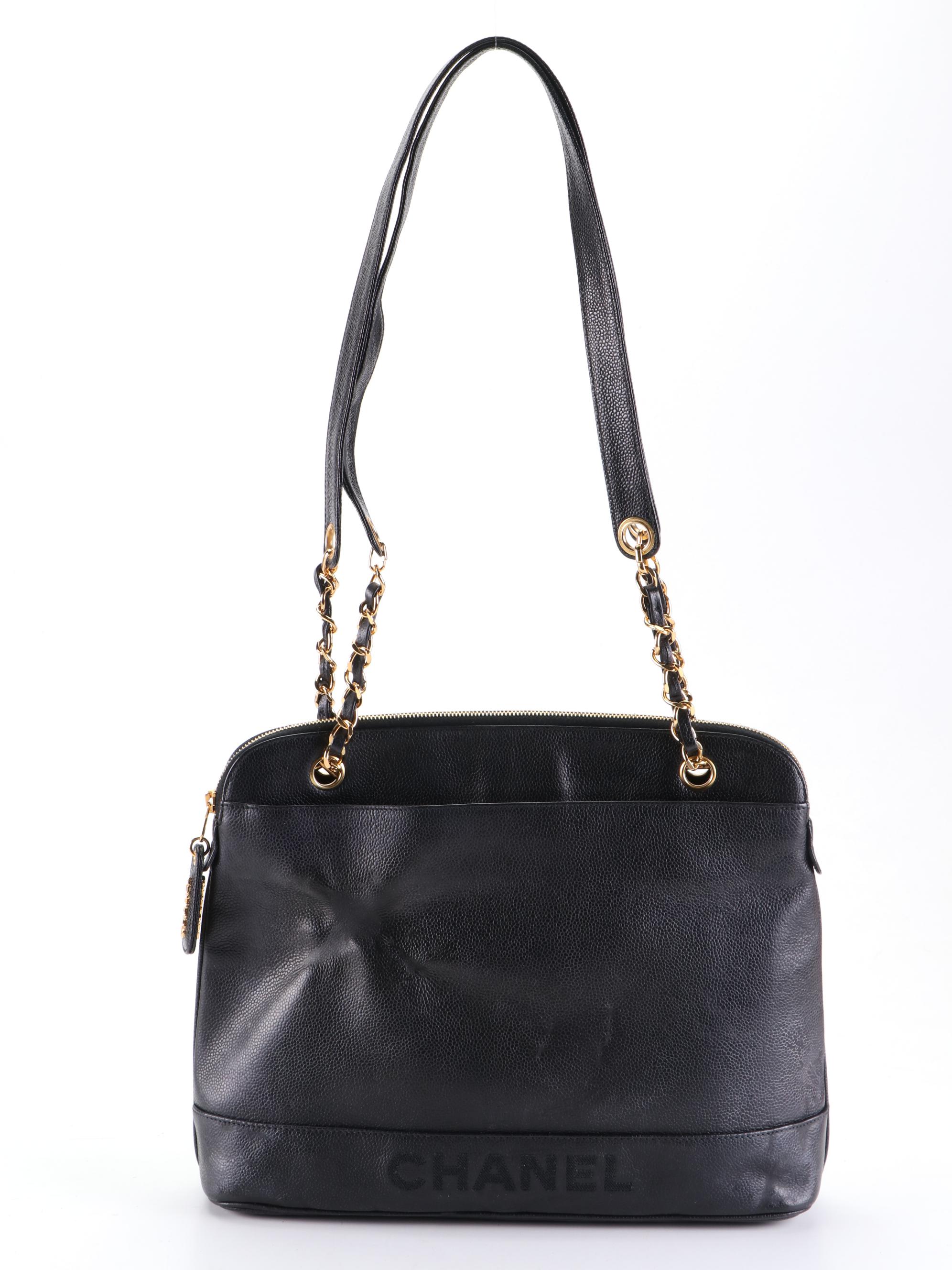 Chanel Caviar Leather Chain Strap Shoulder Bag