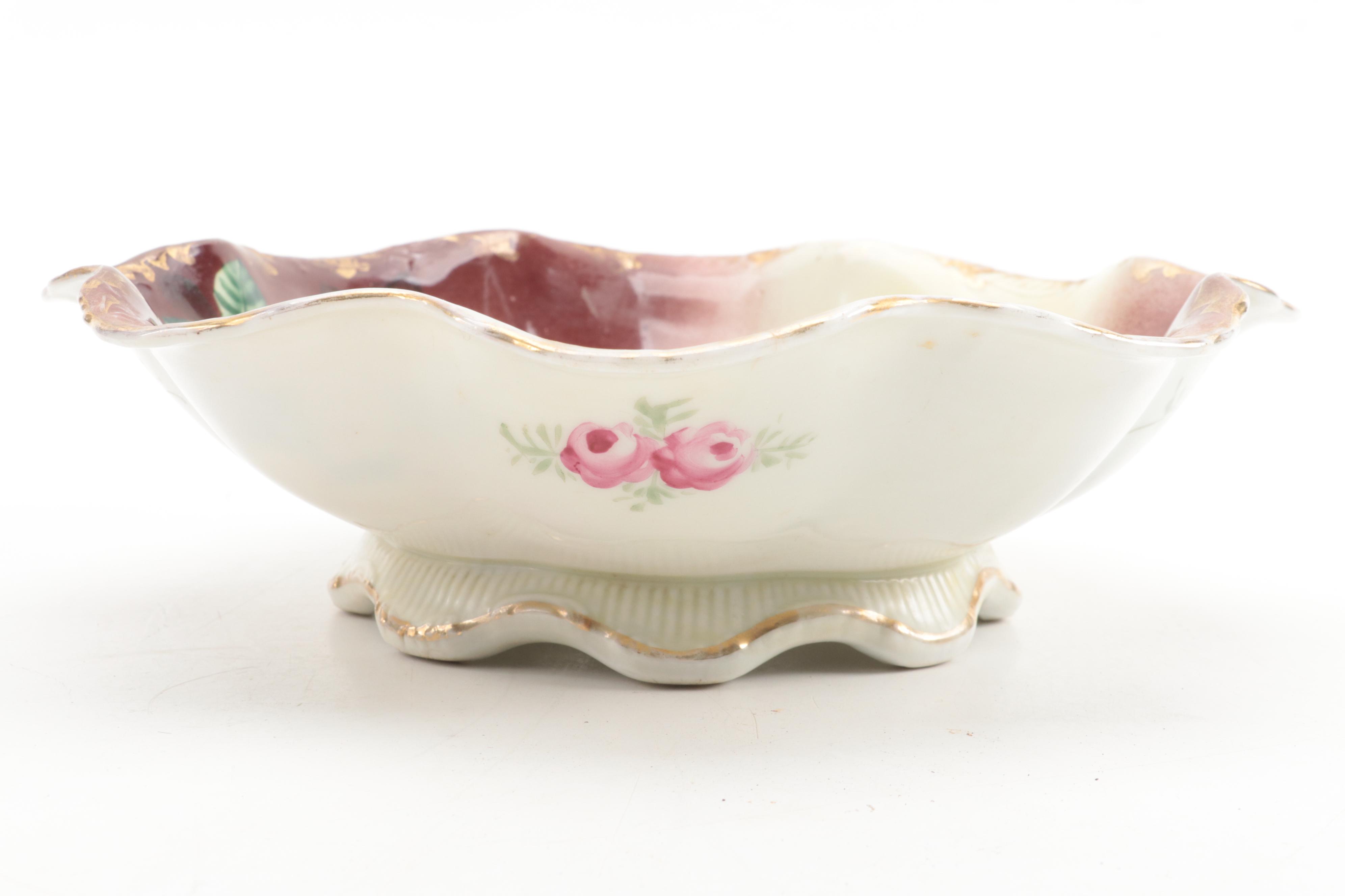 Royal Kinran and Other Nippon Floral Painted Porcelain Bowls