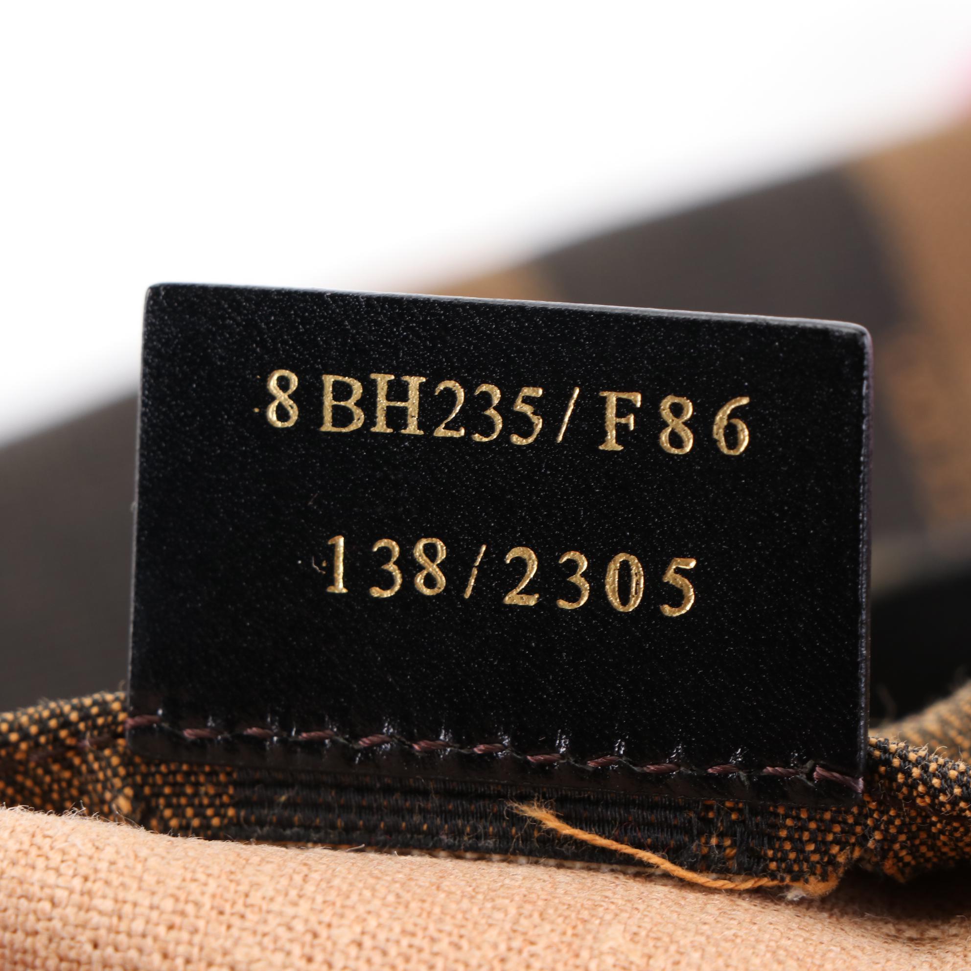 Fendi Pequin Stripe Canvas Shopper Tote with Zip Pouch