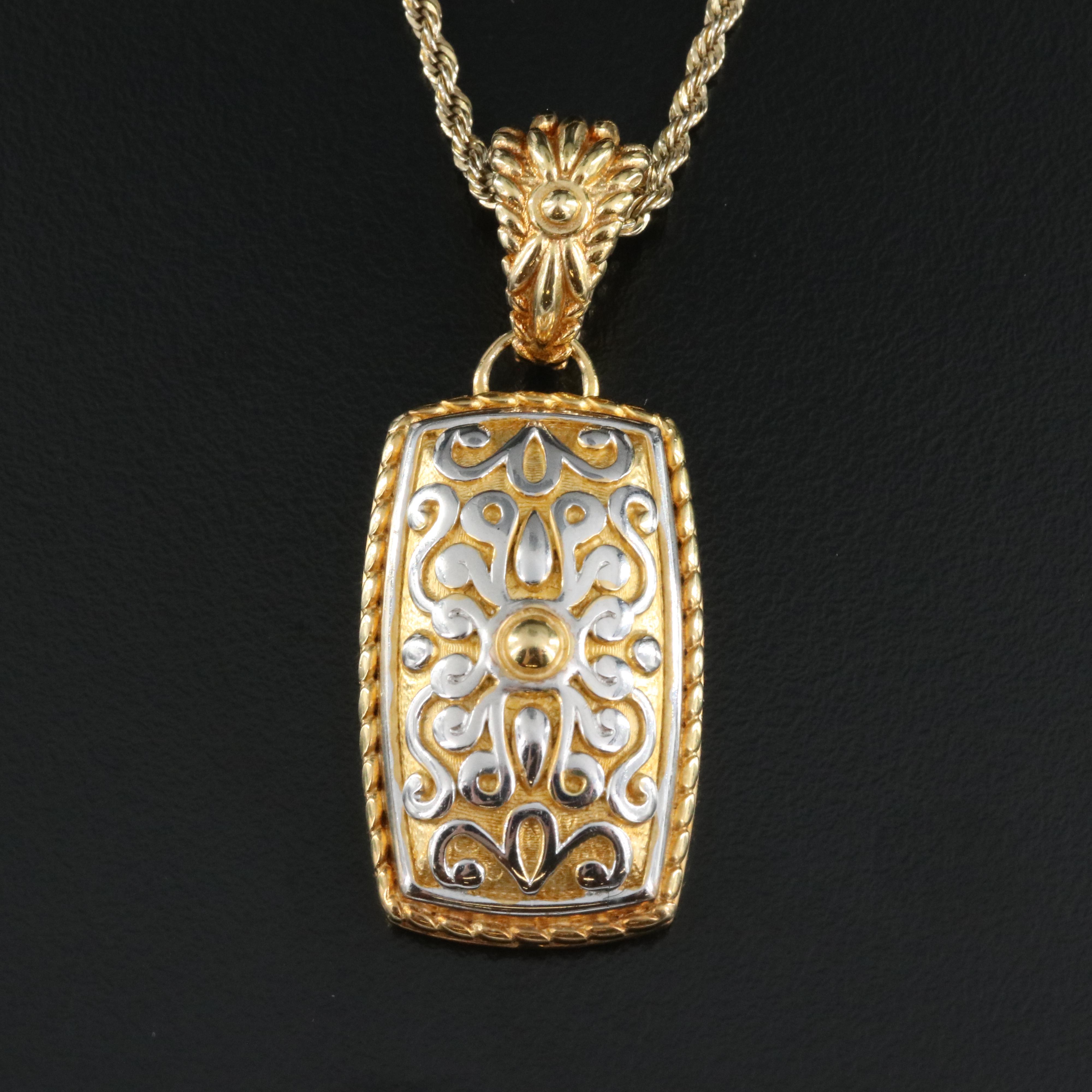 Italian Veronese Pendant on Danecraft Braided Chain in Sterling
