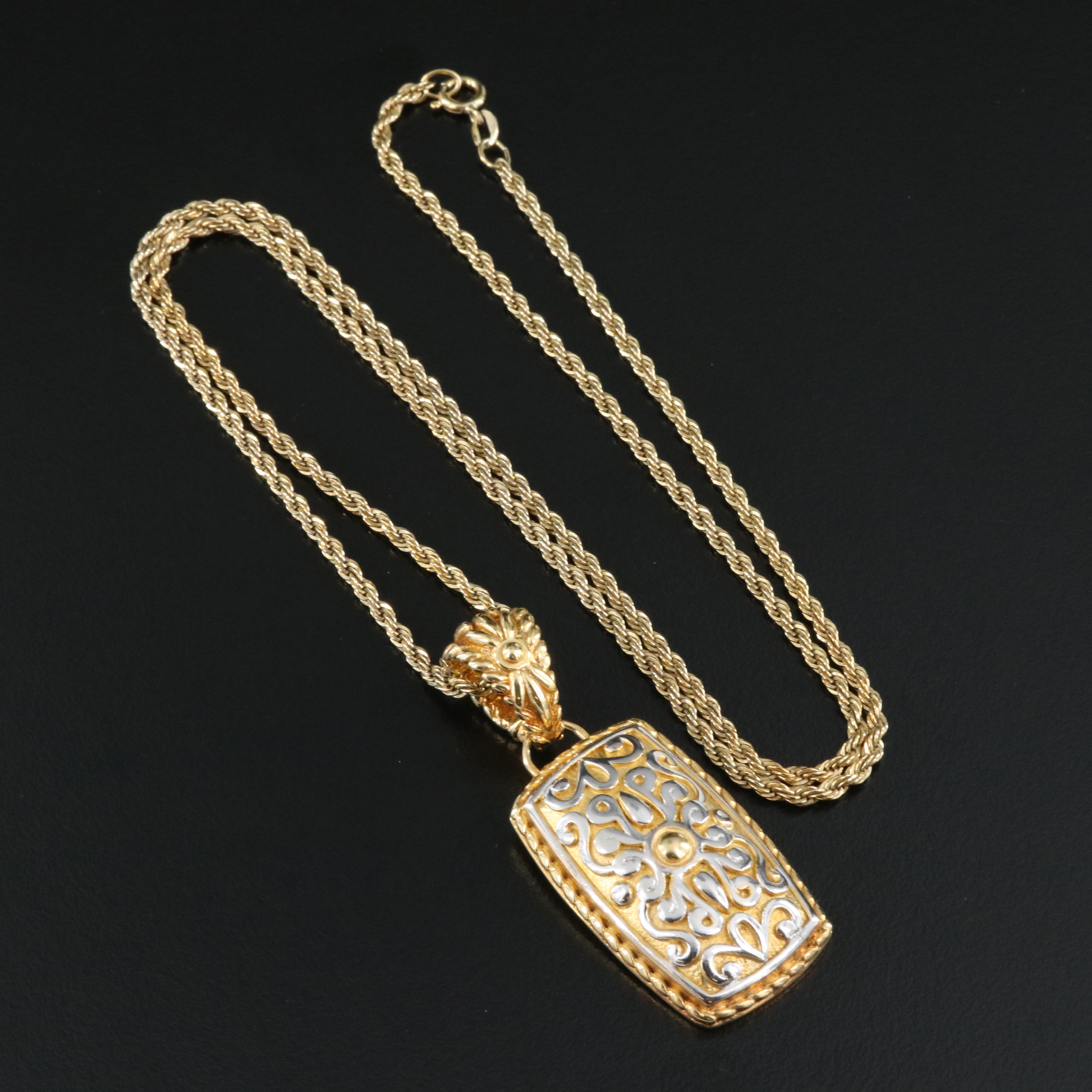 Italian Veronese Pendant on Danecraft Braided Chain in Sterling