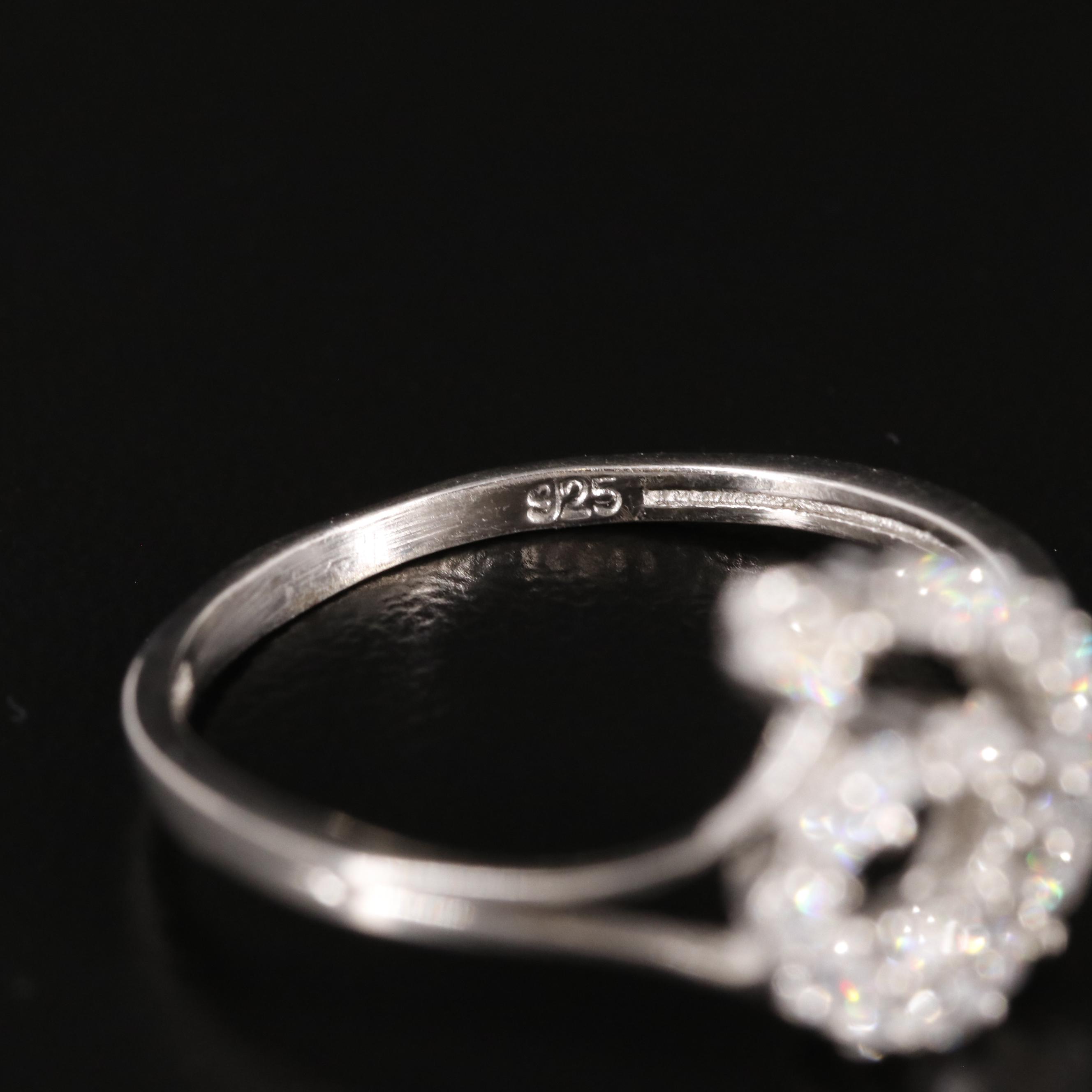 Sterling Cubic Zirconia Swirl Ring