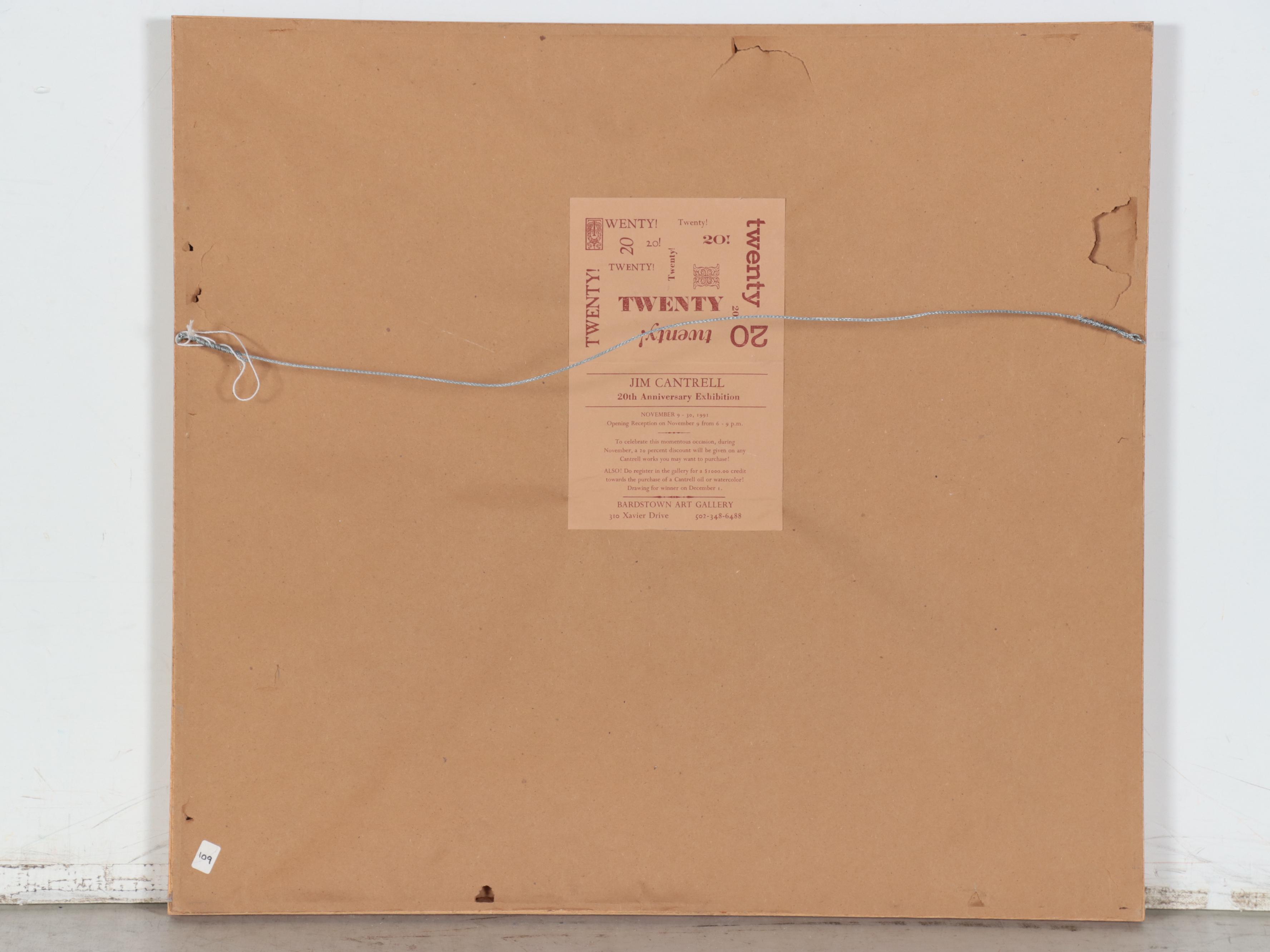 Jay Cantrell Pen and Ink Drawing of Downtown Street Scene, 1985