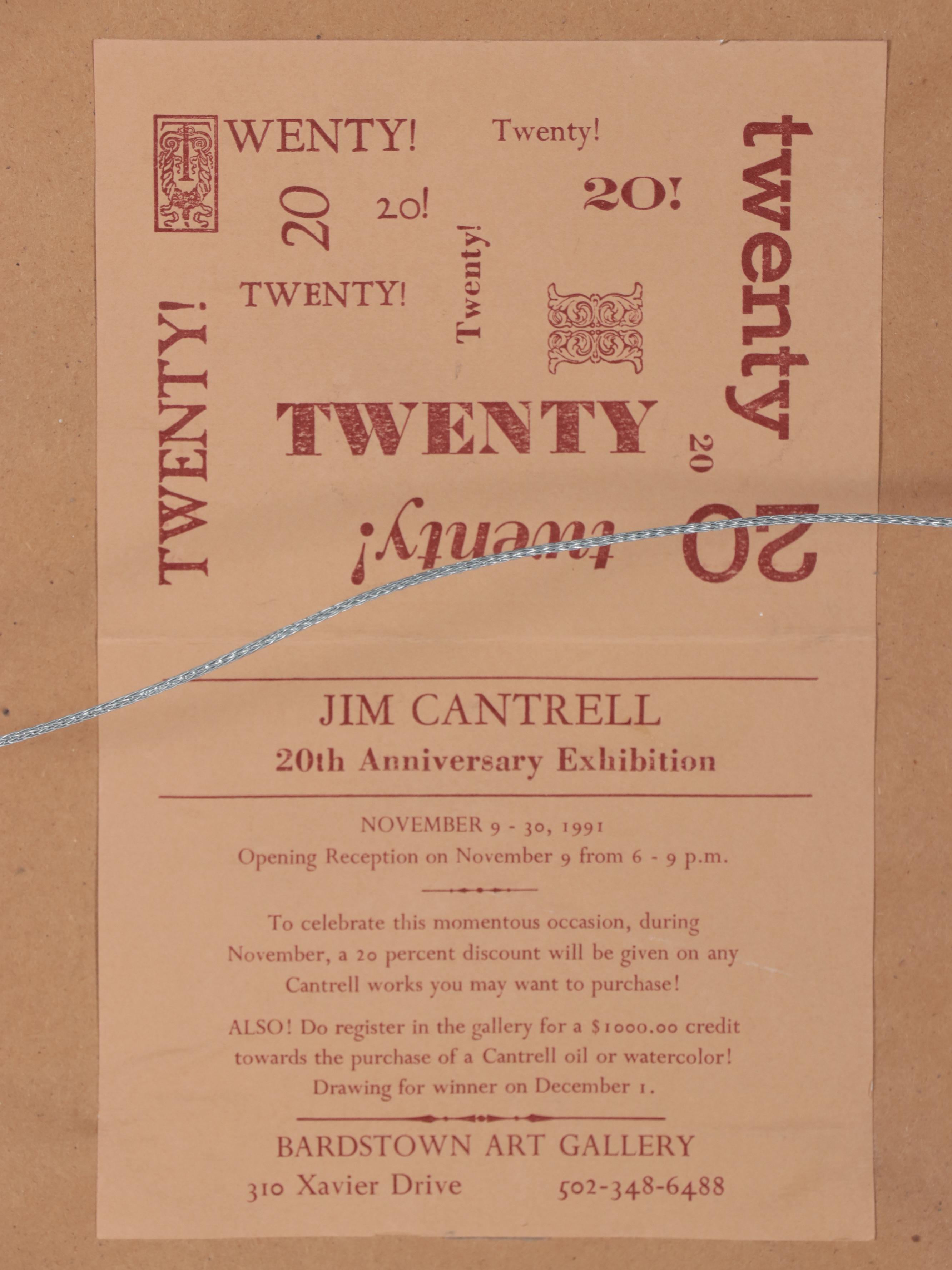 Jay Cantrell Pen and Ink Drawing of Downtown Street Scene, 1985