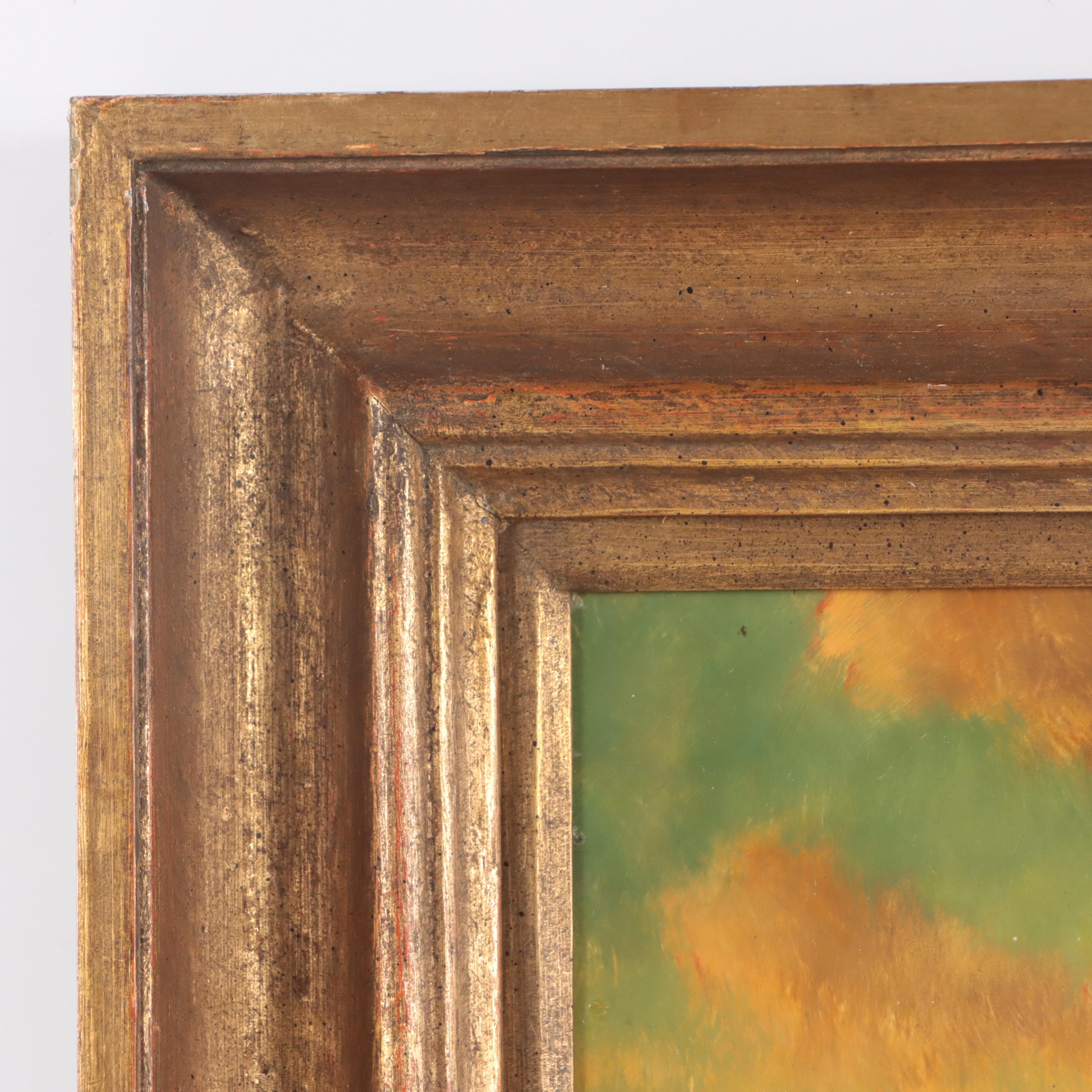 Stephan de Haan Dutch Landscape Oil Painting of Ice Skaters