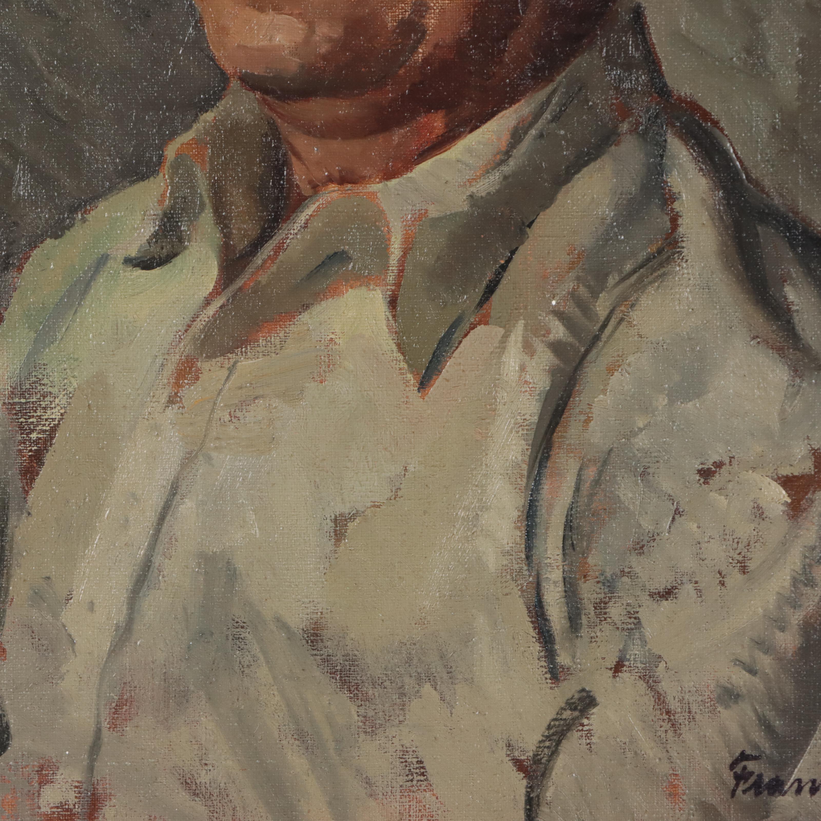 Frank Harmon Myers Portrait Oil Painting of a Man, Circa 1930