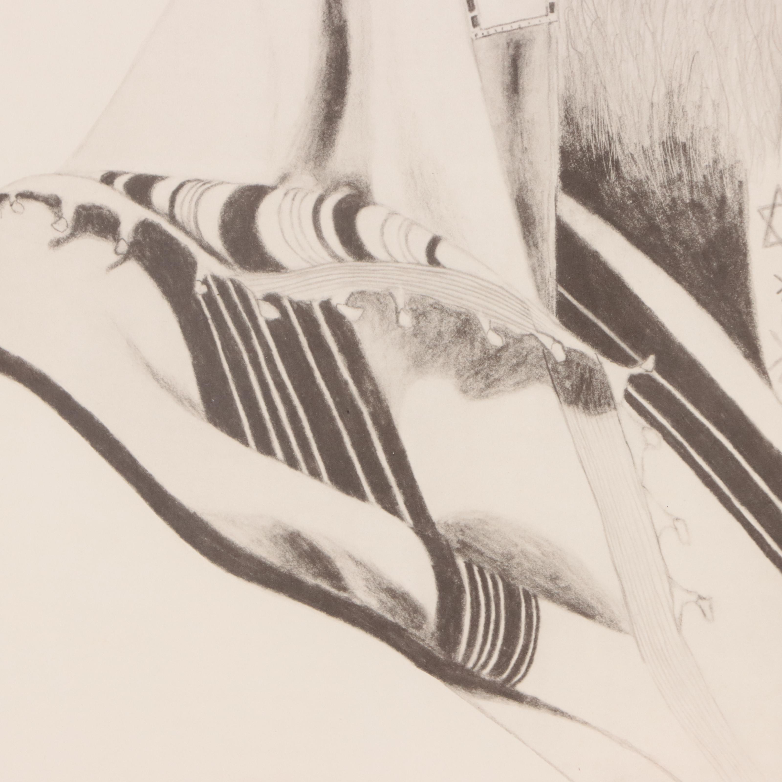 Nesa Treibitz Halftone of a Rabbi "Meditation"