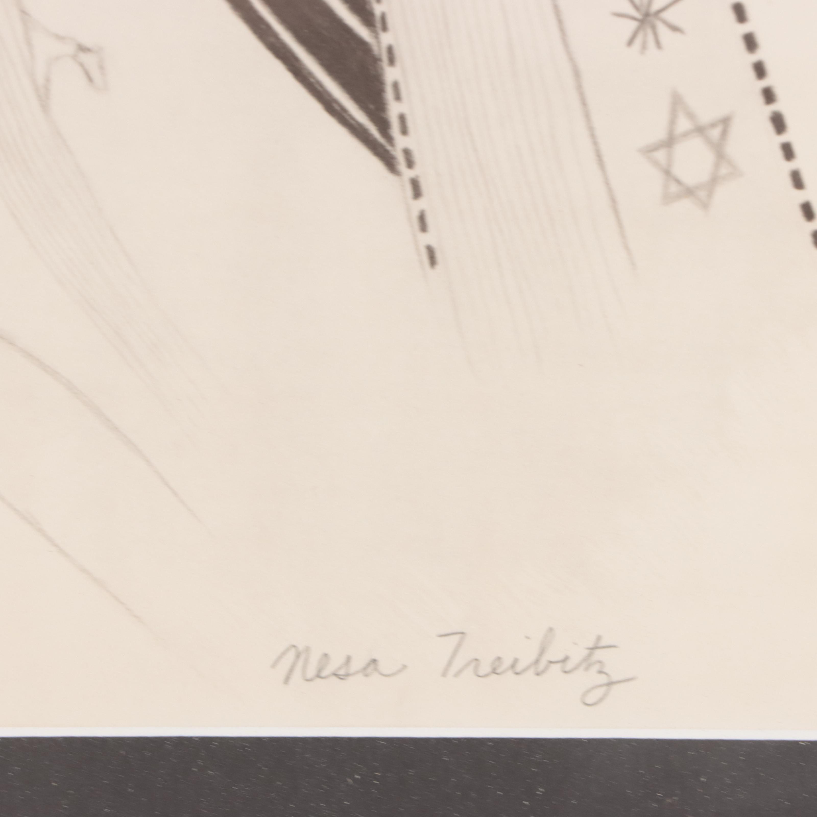 Nesa Treibitz Halftone of a Rabbi "Meditation"