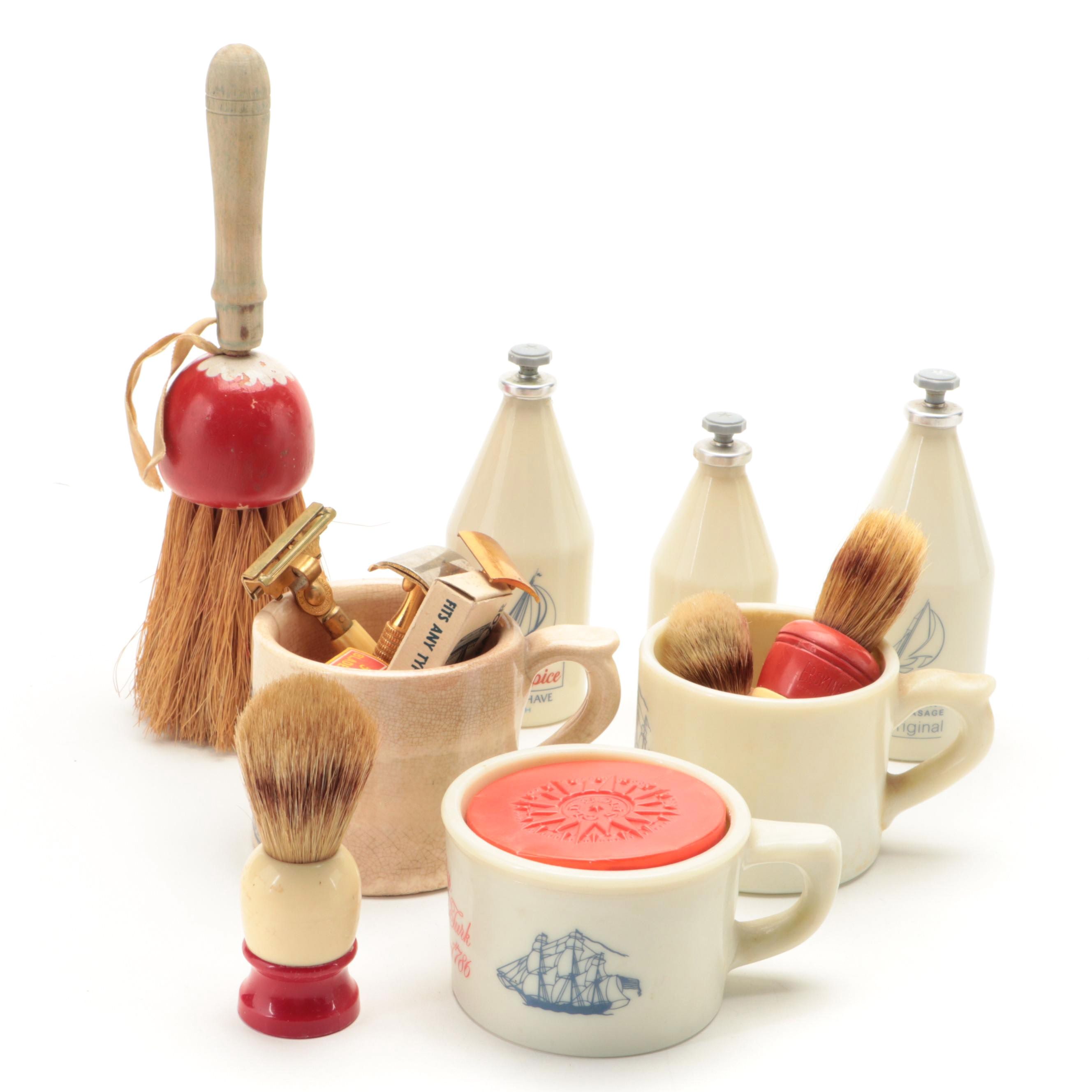 Old Spice Bottles, Shaving Mugs and Other Shaving Supplies