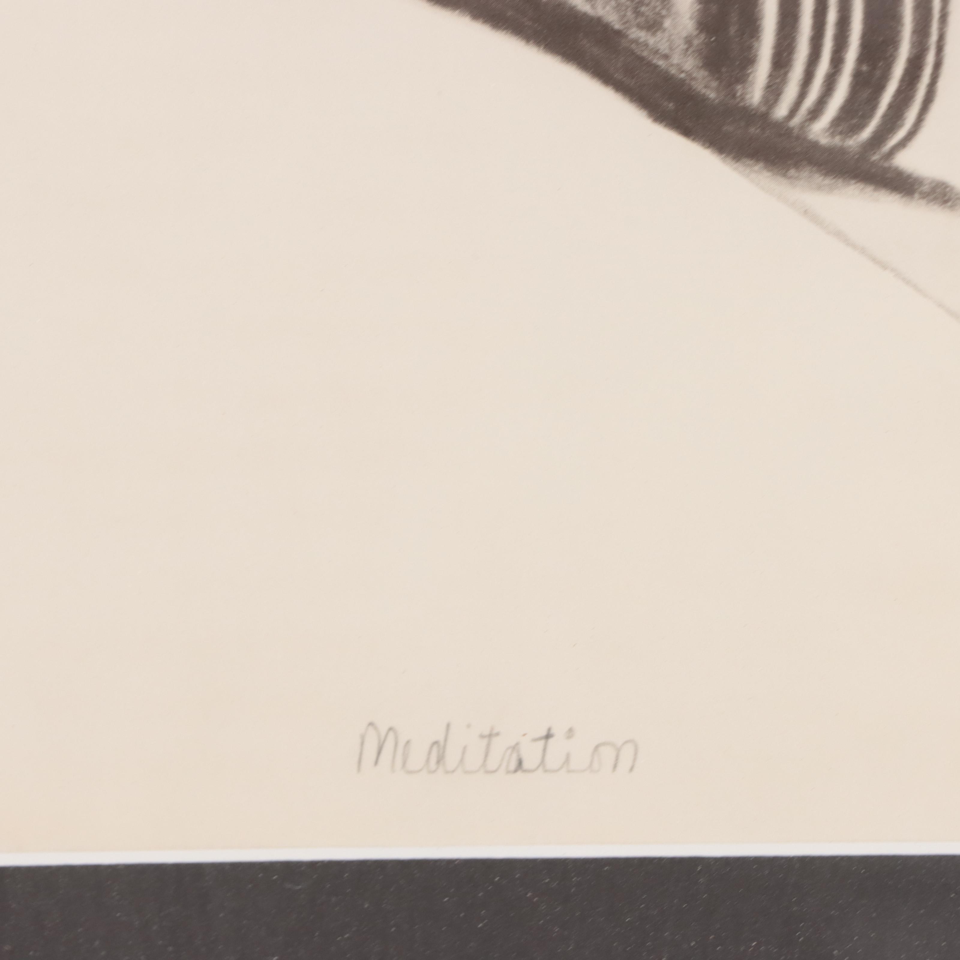 Nesa Treibitz Halftone of a Rabbi "Meditation"