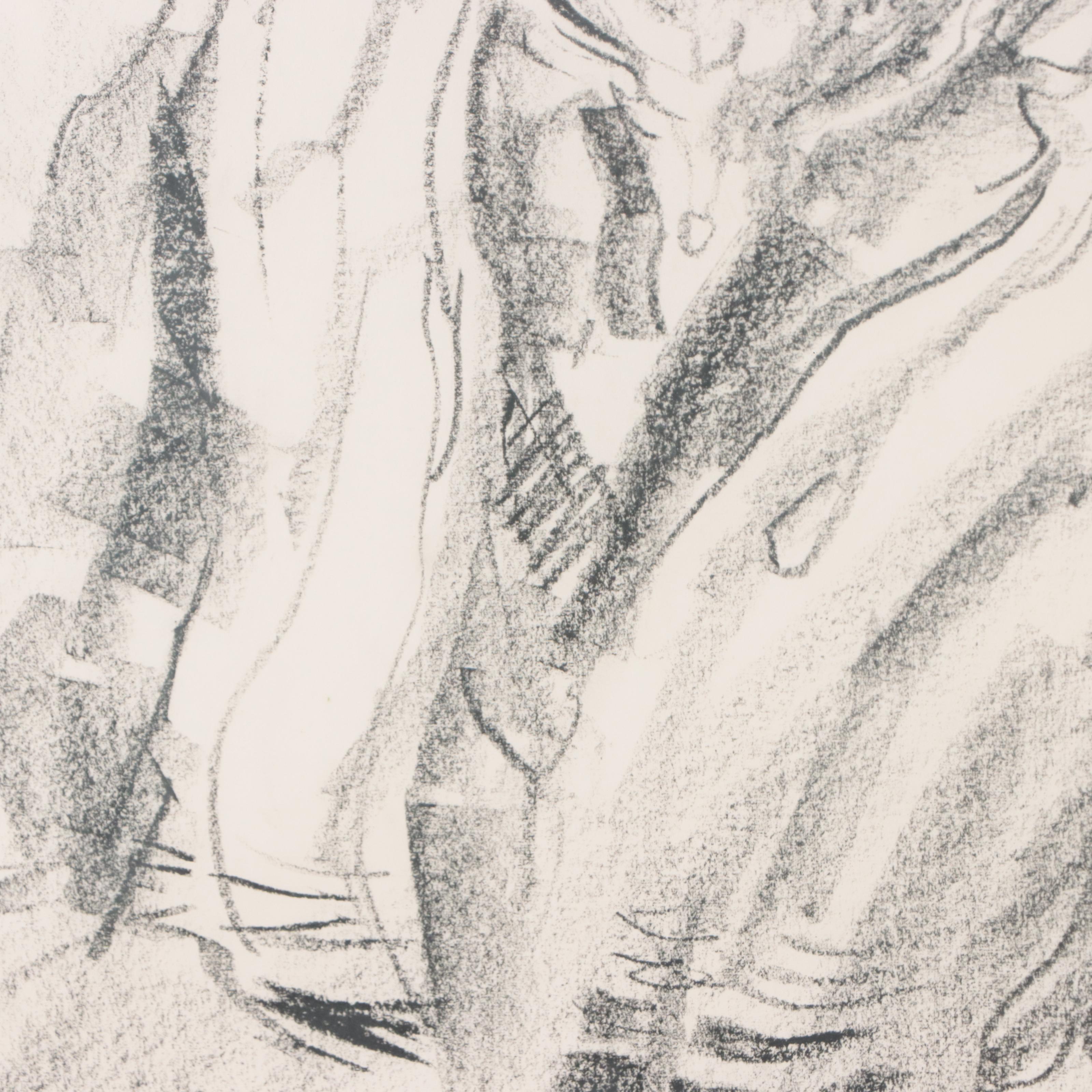 Stein Portrait Pastel Drawing of a Rabbi