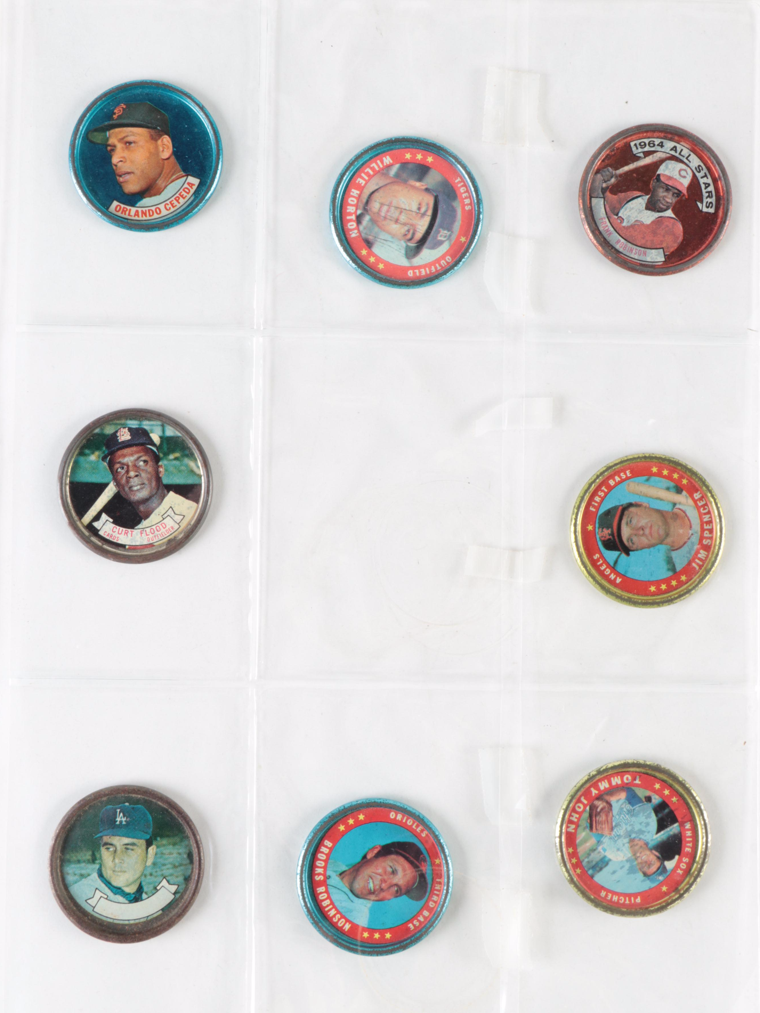 Topps Baseball and Salada Football Coins Including Layne, Robinson, More, 1960s