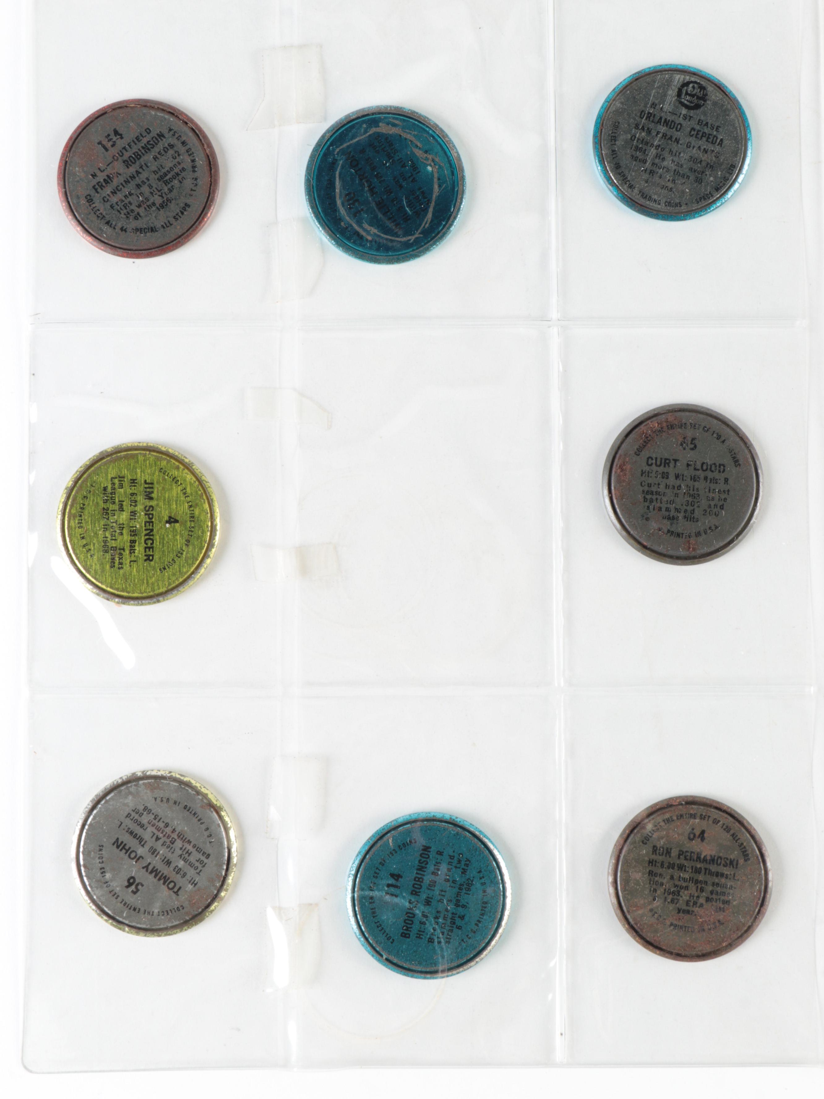 Topps Baseball and Salada Football Coins Including Layne, Robinson, More, 1960s