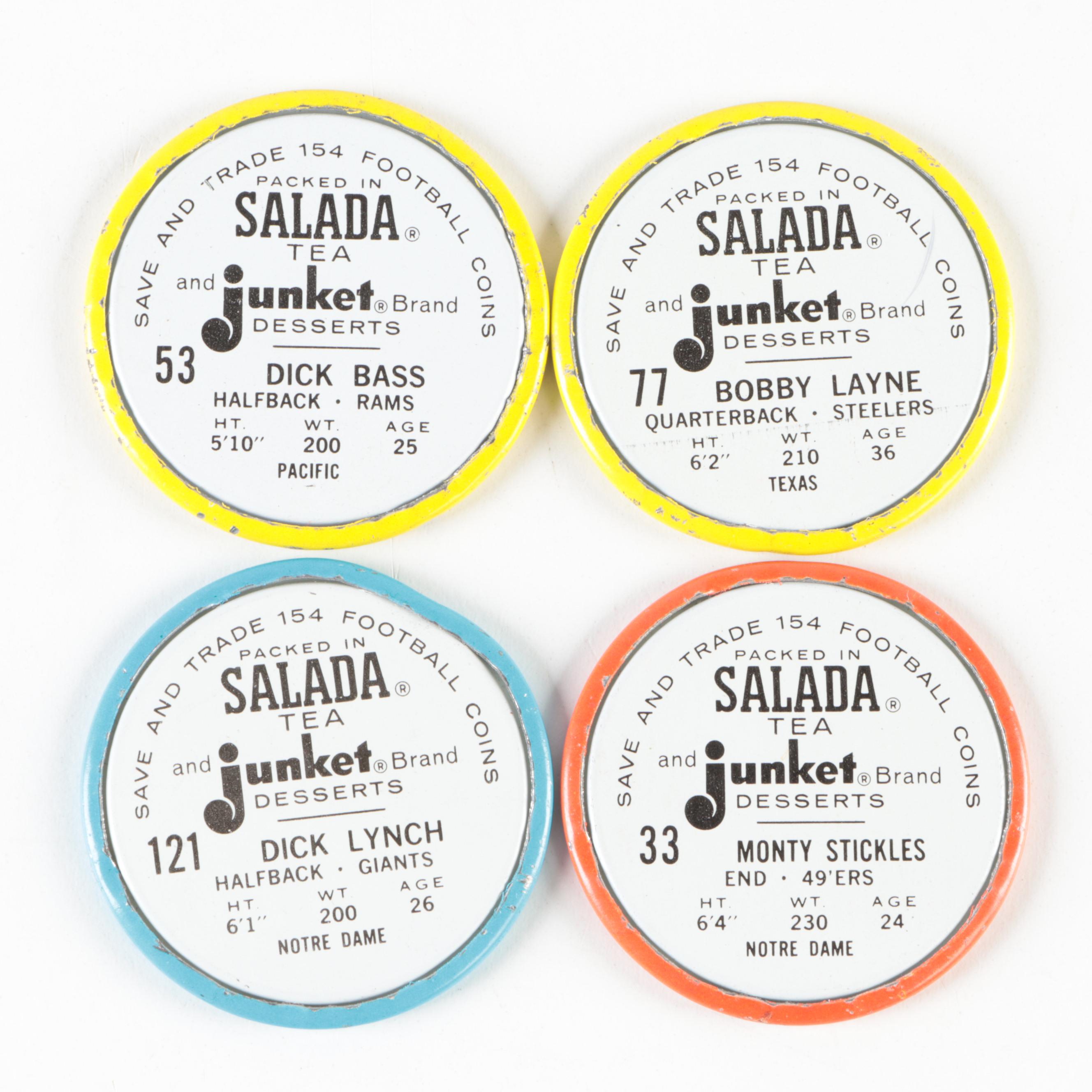 Topps Baseball and Salada Football Coins Including Layne, Robinson, More, 1960s
