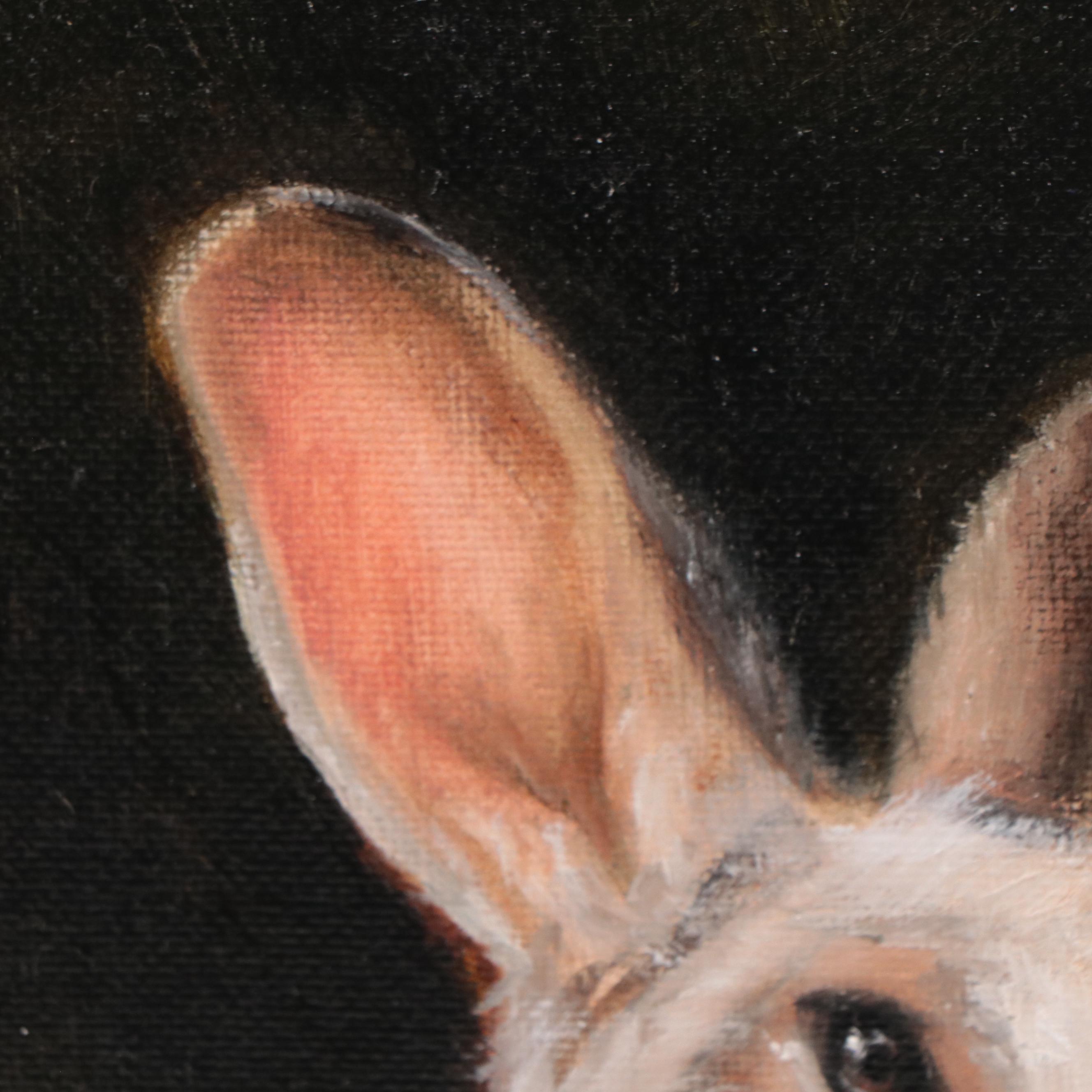 Houra H. Alghizzi Oil Painting "Bella the Bunny," 2023