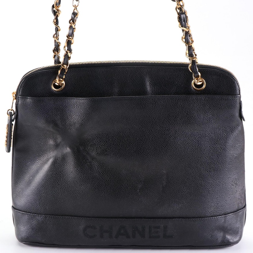 Chanel Caviar Leather Chain Strap Shoulder Bag