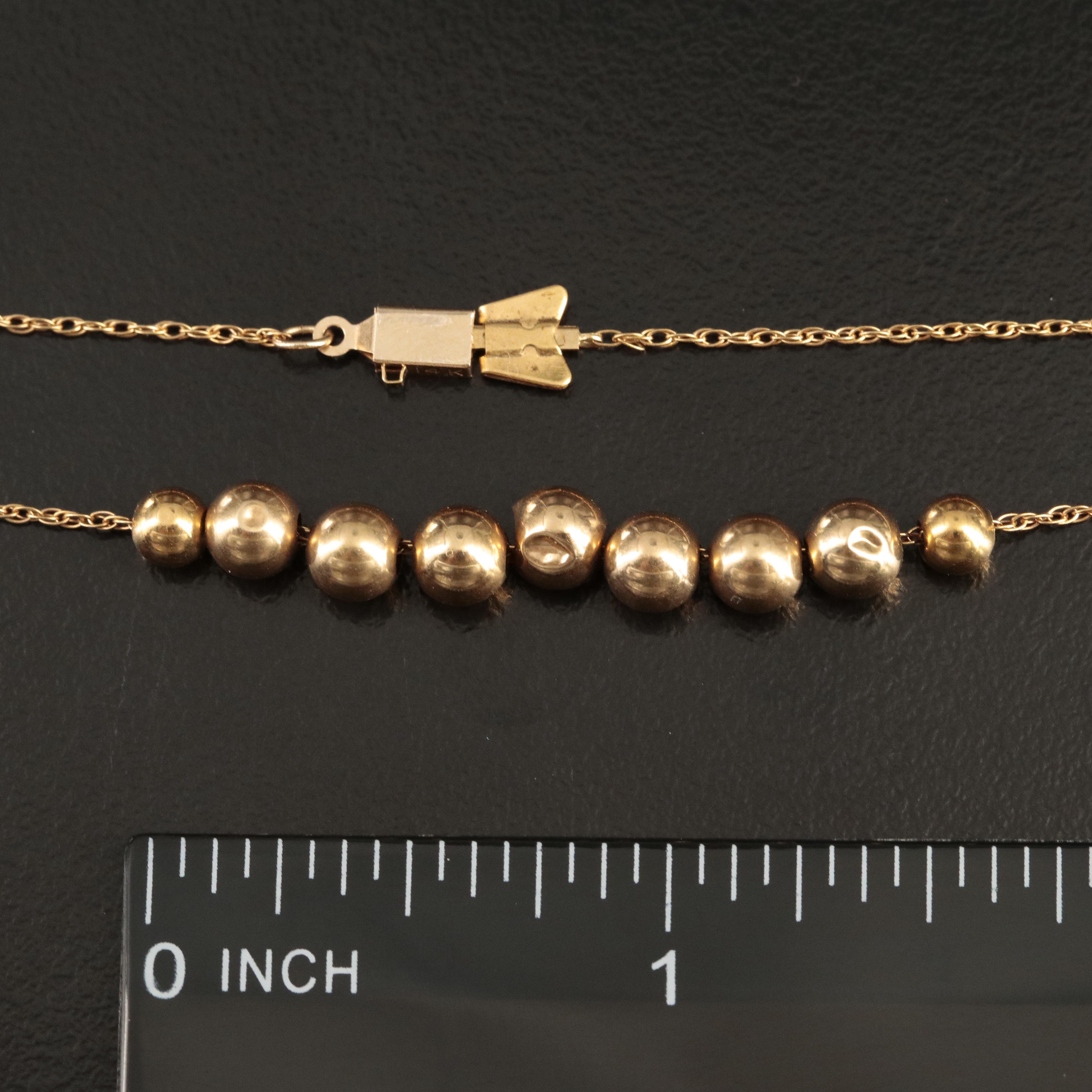 14K Graduated Bead Necklace