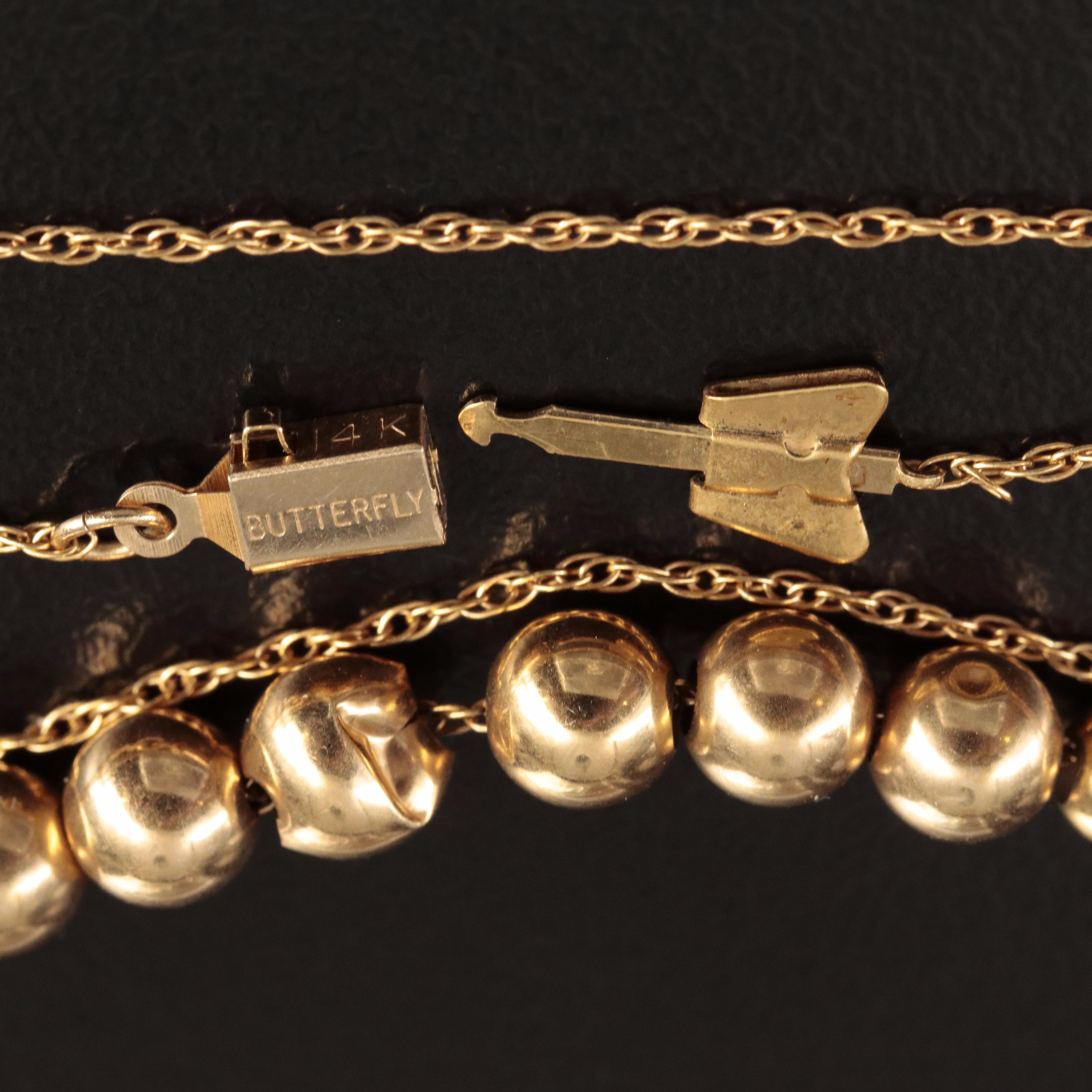 14K Graduated Bead Necklace