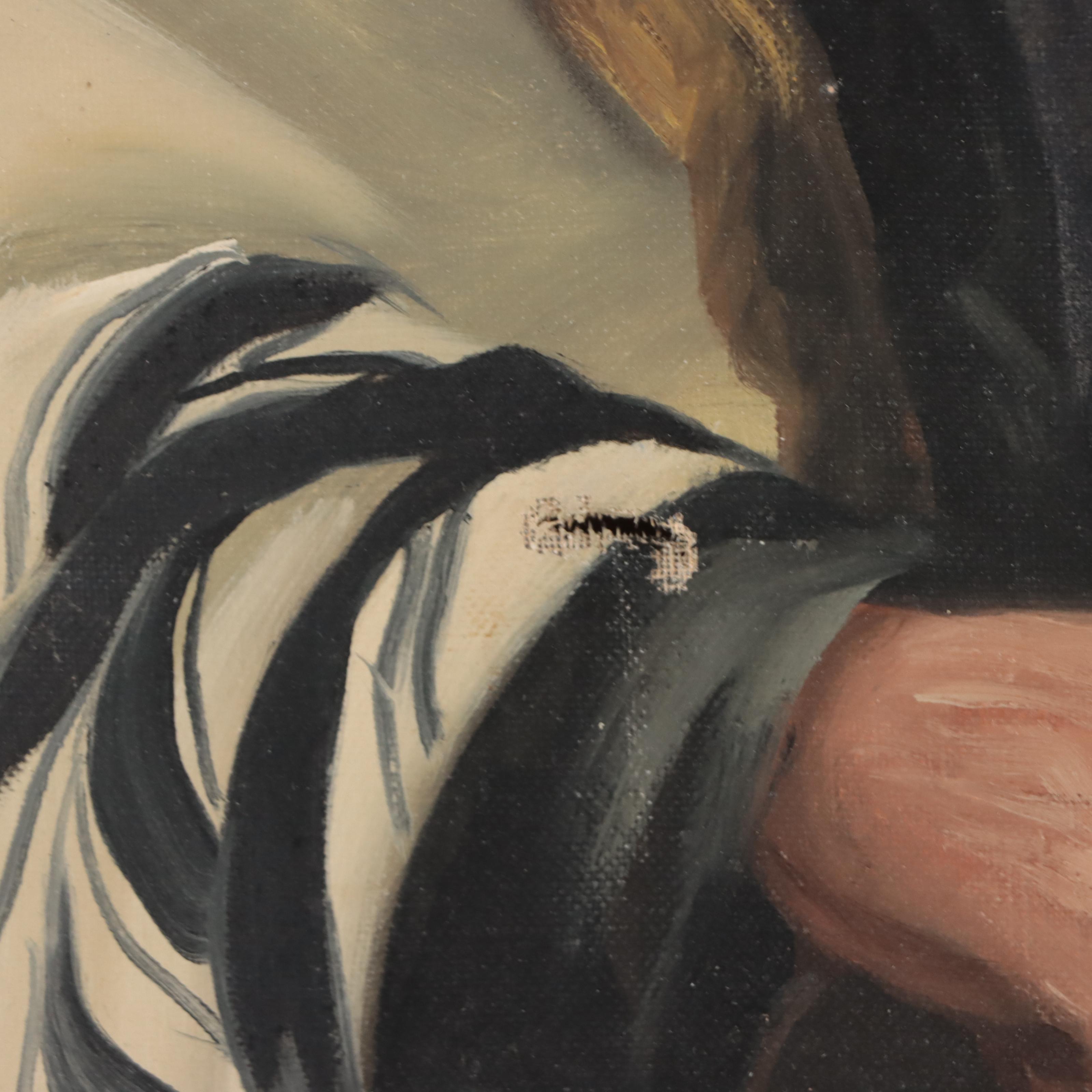 Louis Spiegel Genre Oil Painting "Rabbinical Discussion"