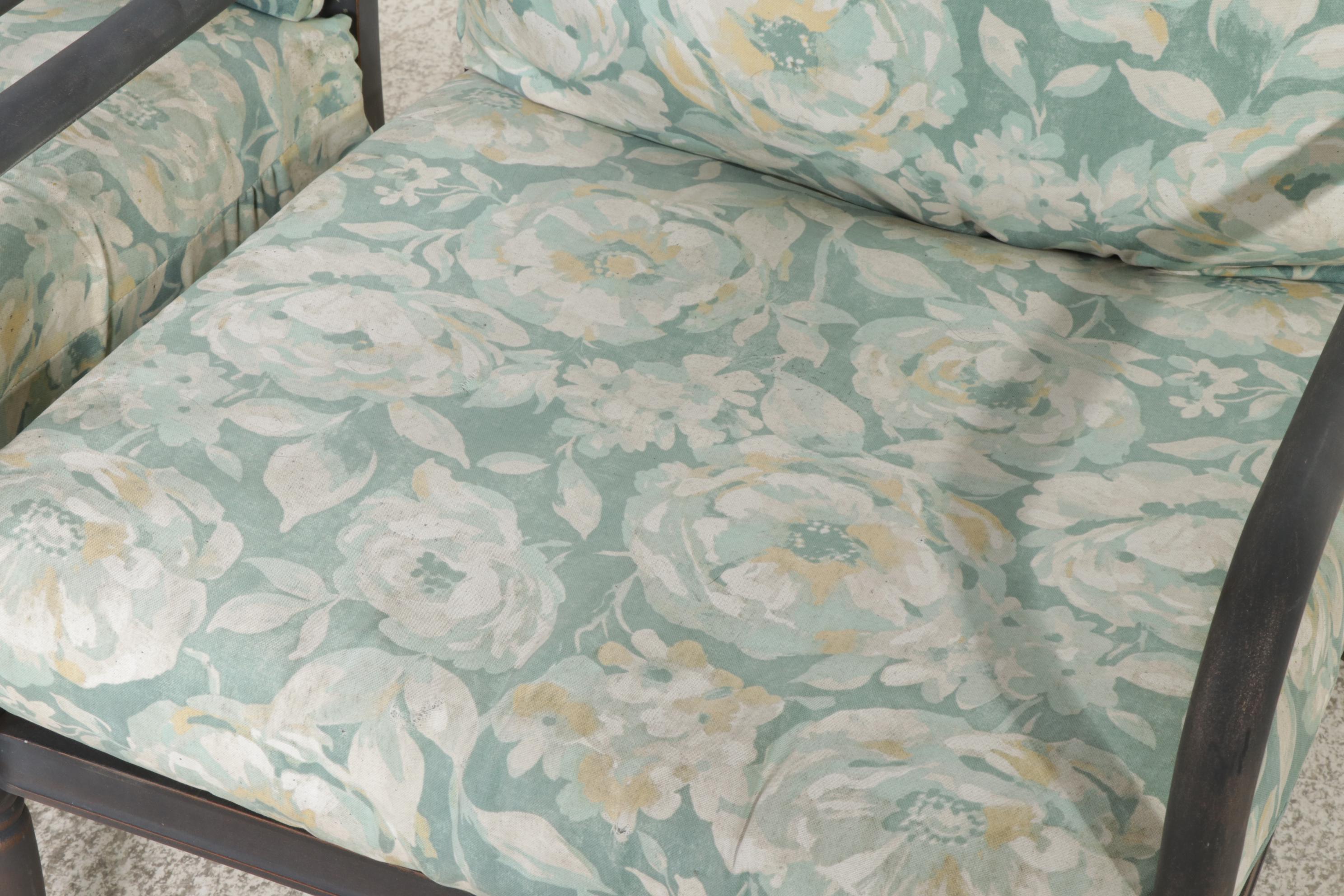 Pair of Hampton Bay Metal Frame Patio Chairs with Side Table