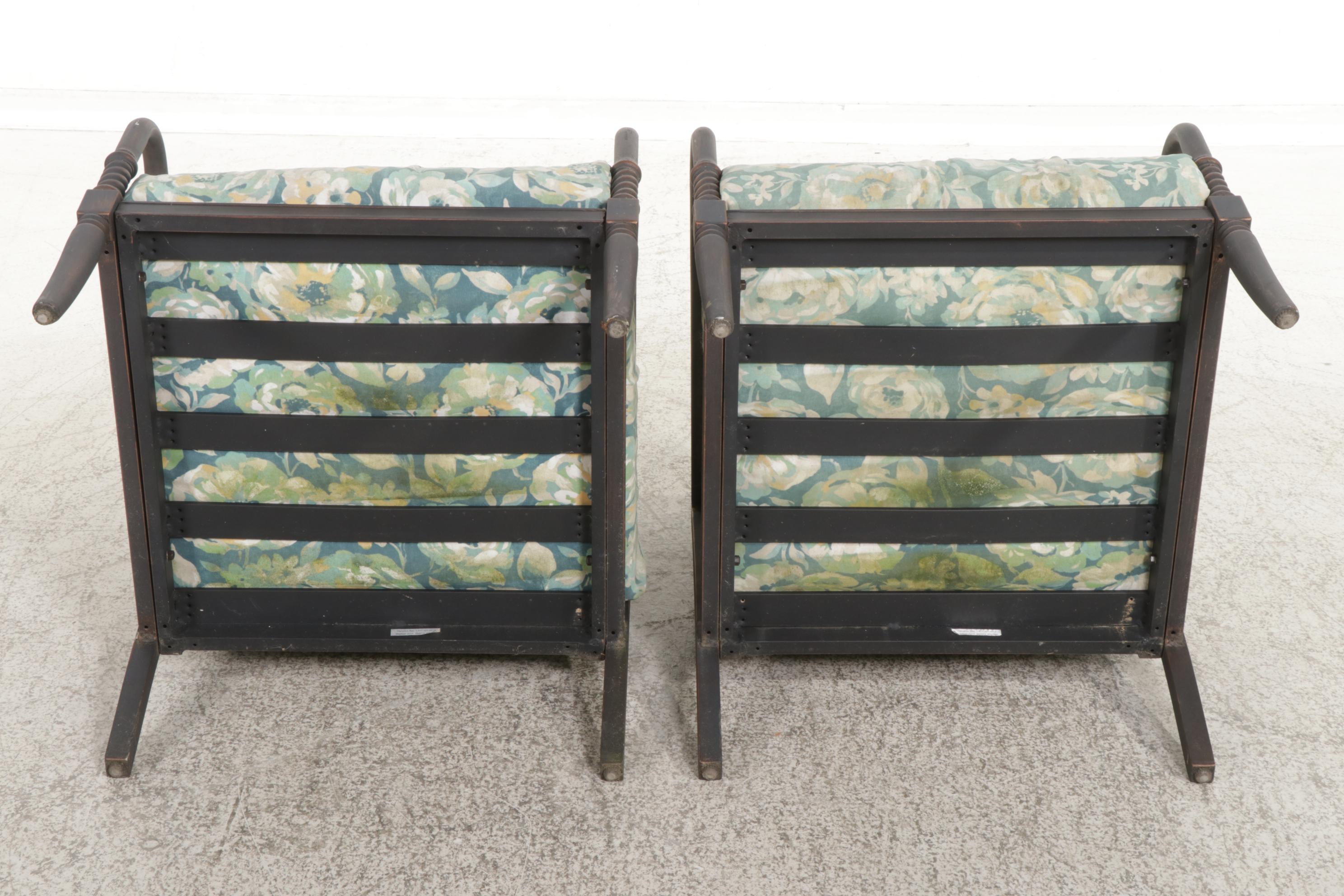 Pair of Hampton Bay Metal Frame Patio Chairs with Side Table