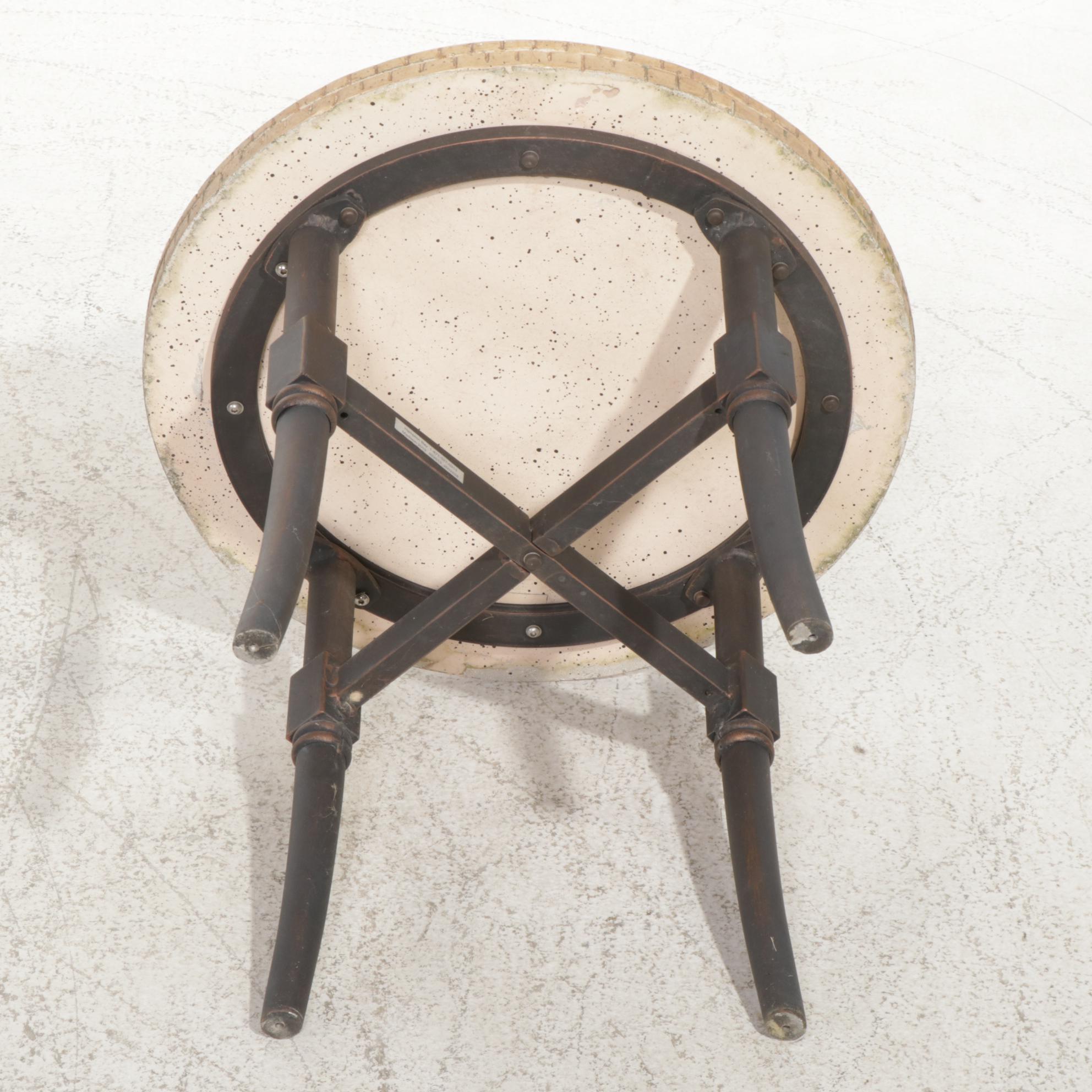Pair of Hampton Bay Metal Frame Patio Chairs with Side Table