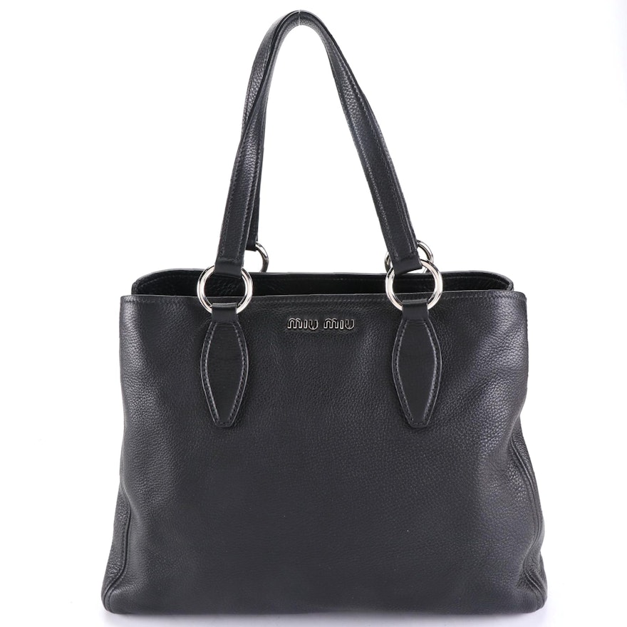 Miu Miu Medium Caribou Convertible Tote in Grain Leather