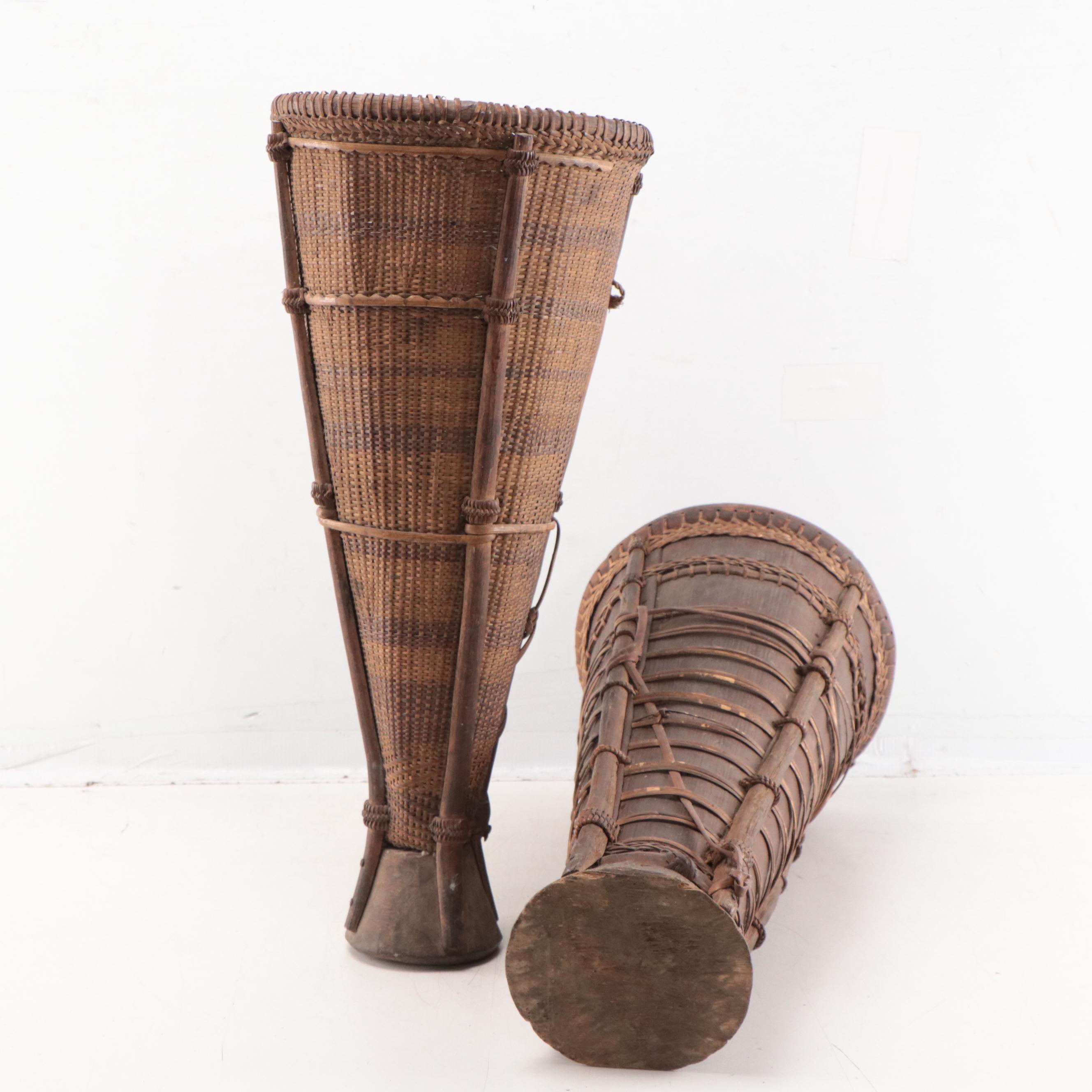 Iban Dayak (Indonesia) Woven Reed Rice Harvesting Baskets, Early 20th Century